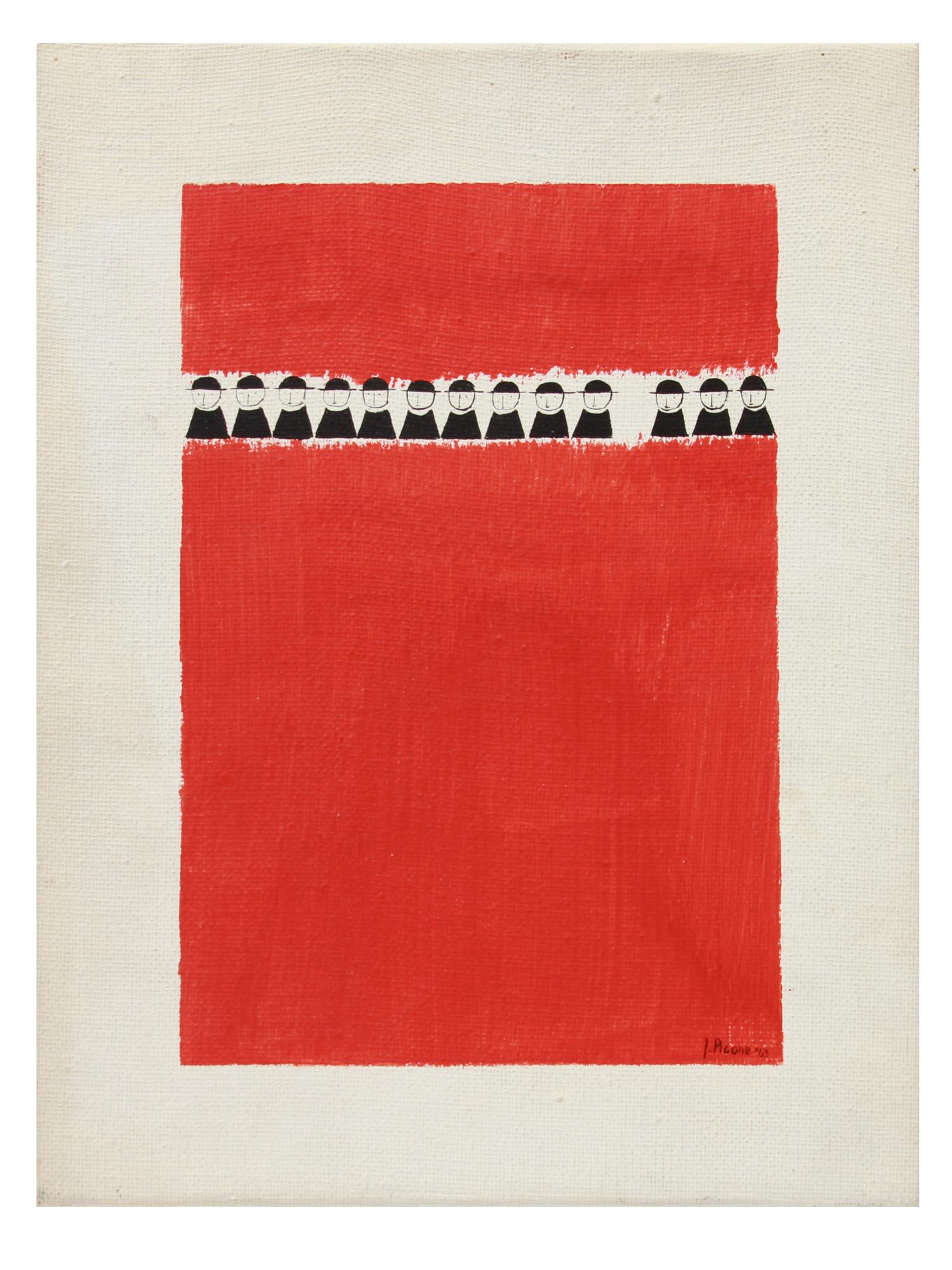 A VINTAGE ABSTRACT OIL PAINTING BY J. PICONE (1 of 6)