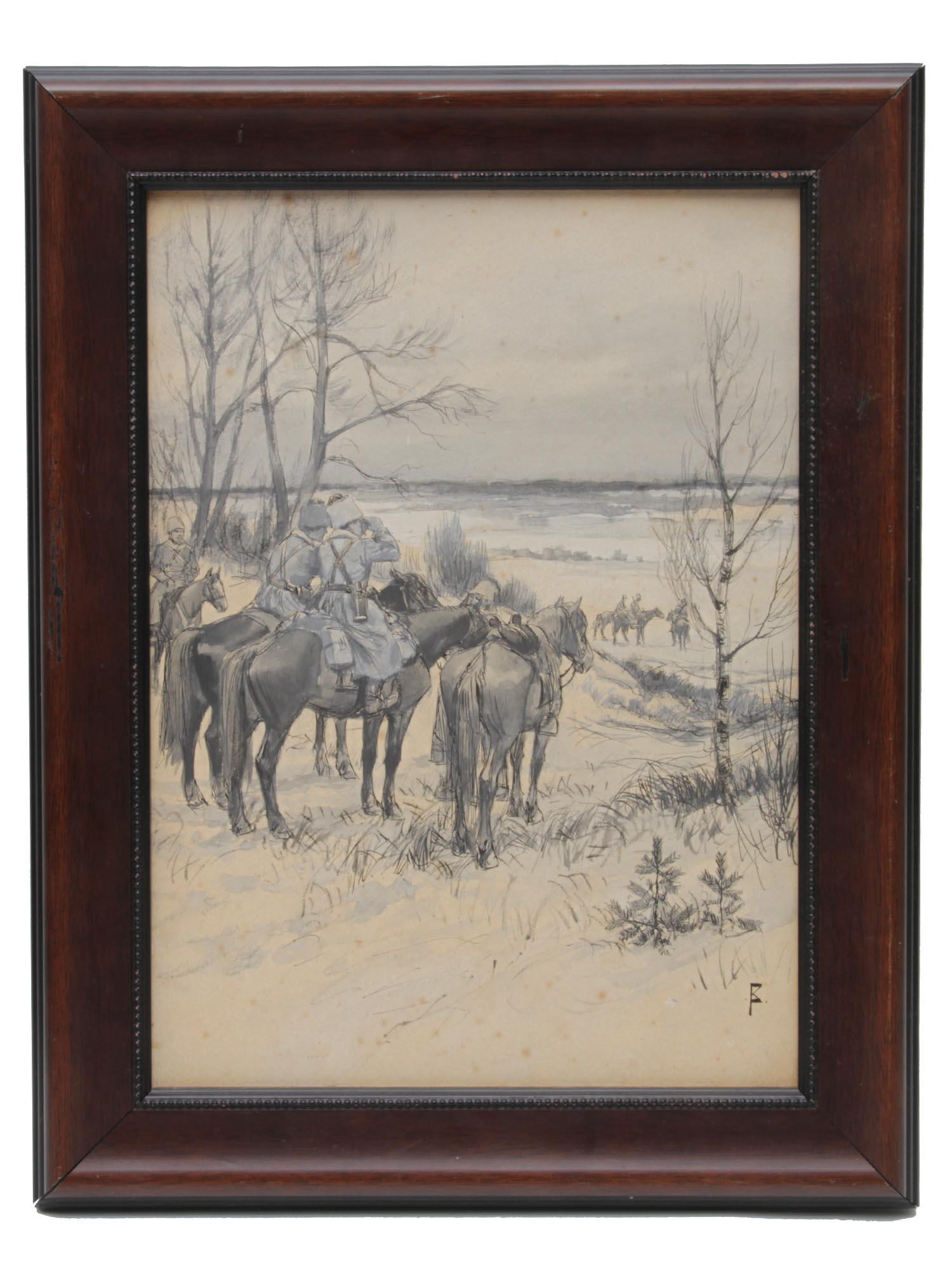 RUSSIAN MIXED MEDIA PAINTING BY IVAN VLADIMIROFF (1 of 5)