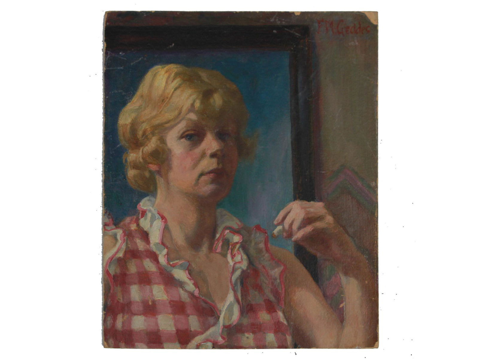 AMERICAN OIL PAINTING ON BOARD BY FRANCES GEDDES (1 of 3)