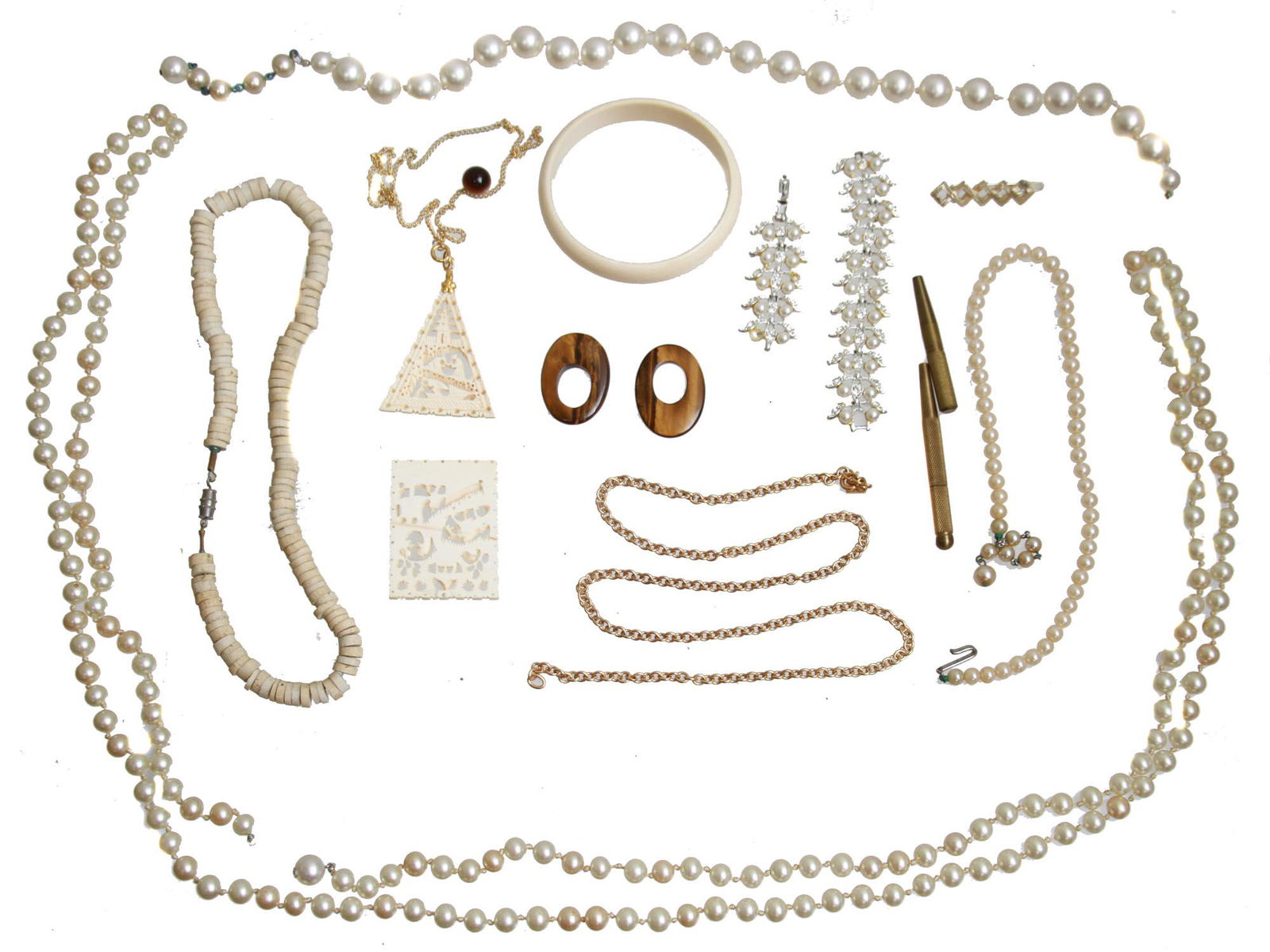 A LOT OF VINTAGE JEWELRY NECKLACE PENDANT BEADS (1 of 5)