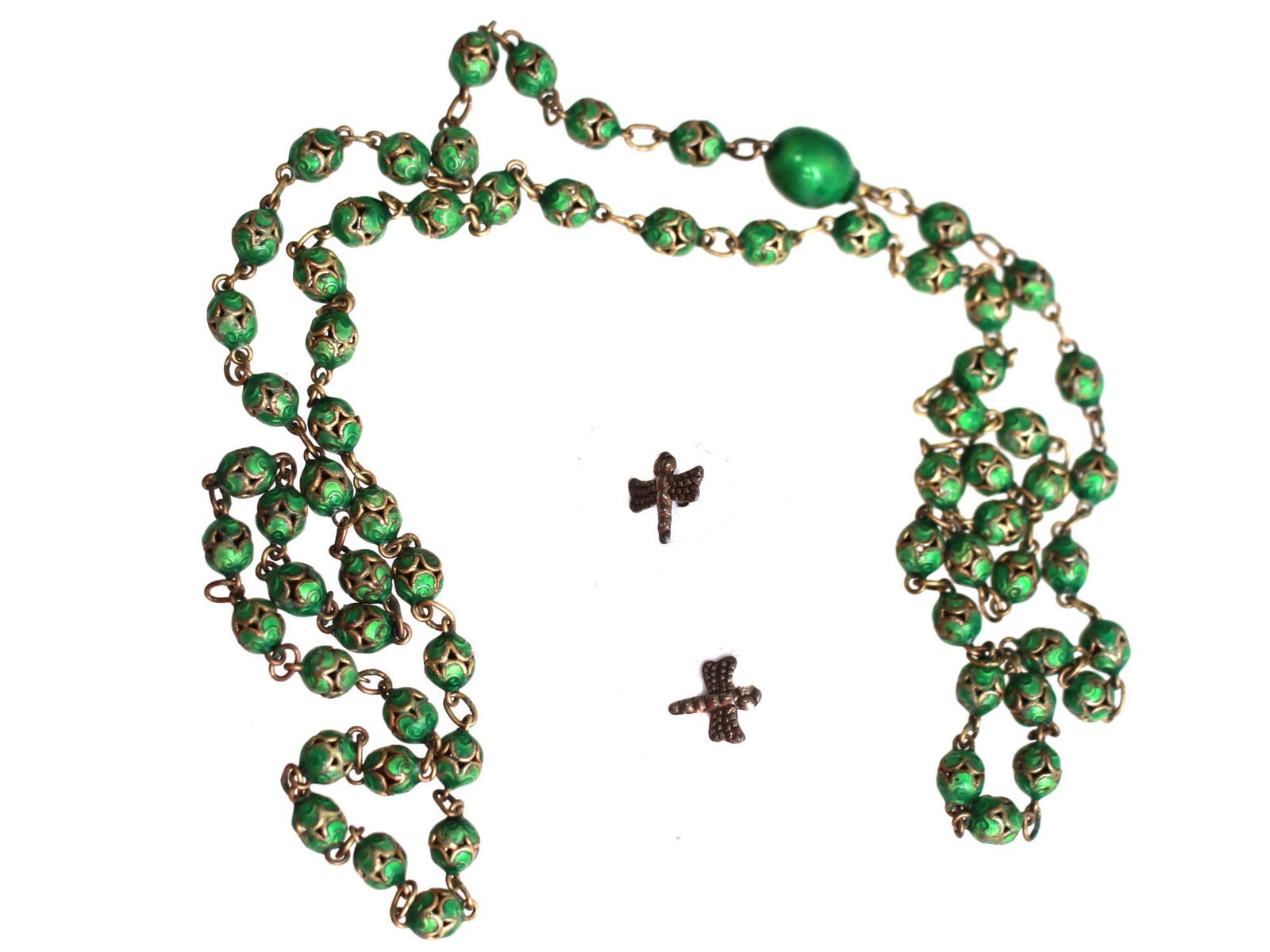 A VINTAGE CHINESE JEWELRY NECKLACE AND EARRINGS (1 of 6)