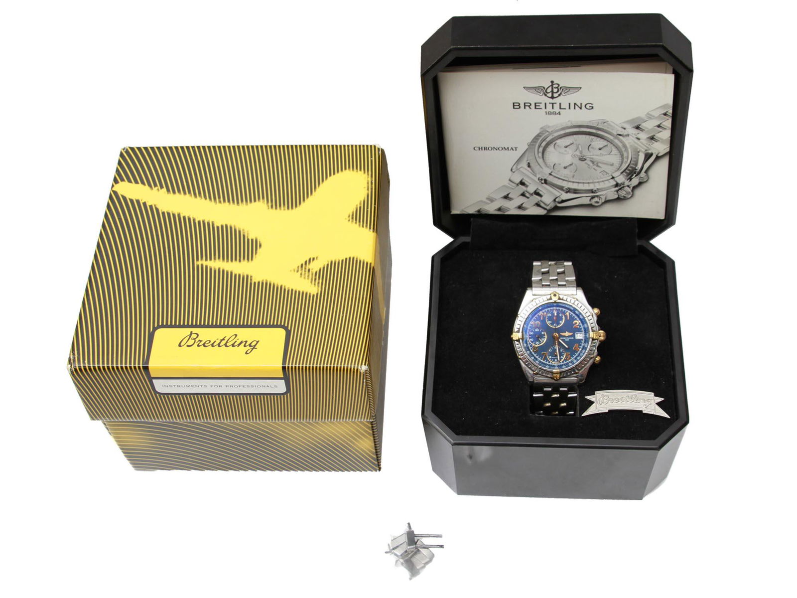 VINTAGE SWISS BREITLING CHRONOMAT WATCH WITH CASE (1 of 10)
