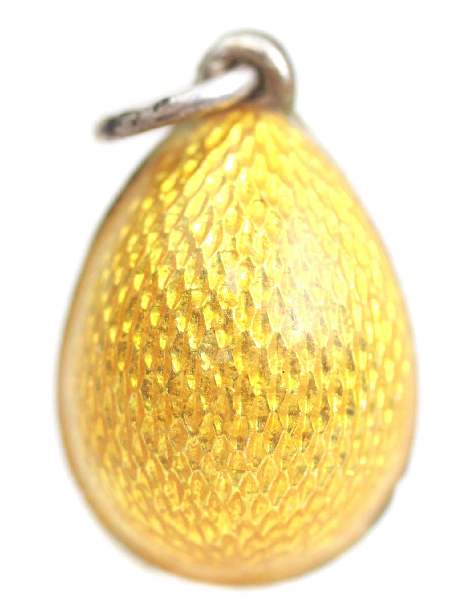 A RUSSIAN 88 SILVER GUILLOCHE ENAMEL EASTER EGG (1 of 6)