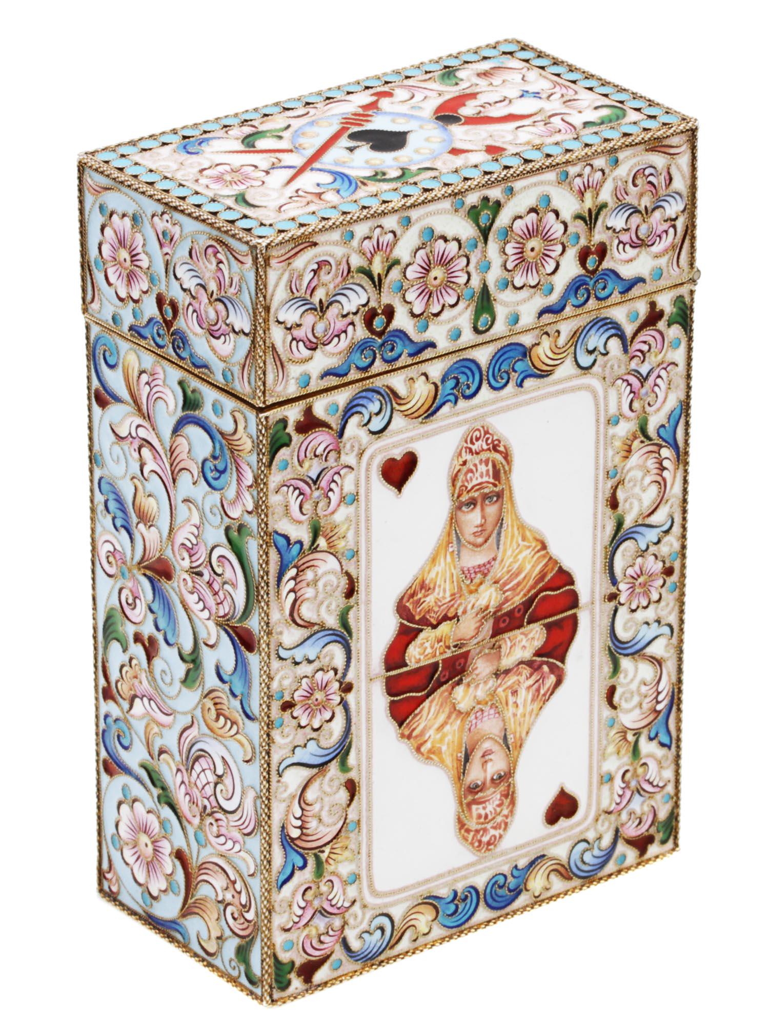 A RUSSIAN SILVER ENAMELLED CARD CASE (1 of 7)