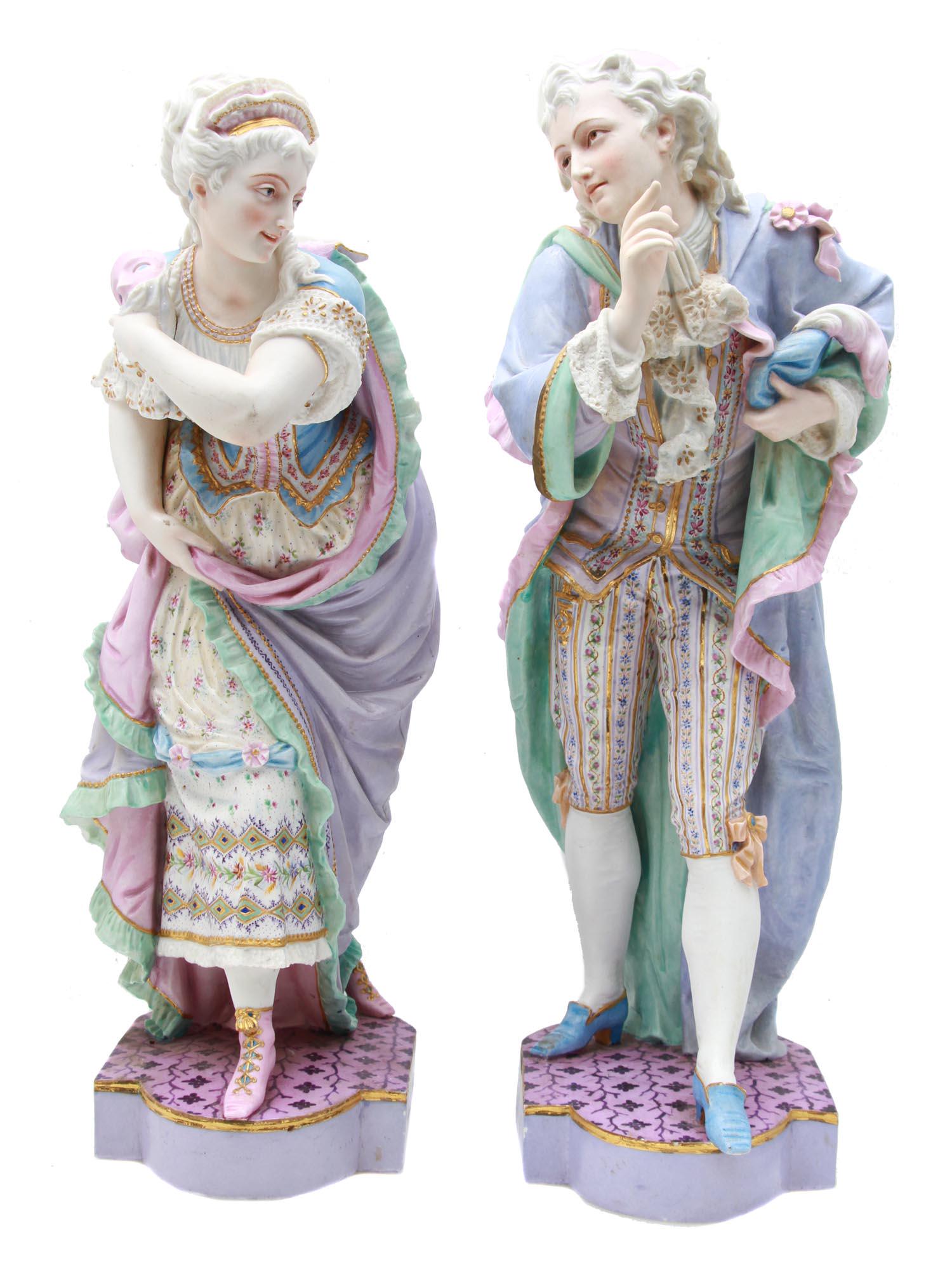 A PAIR TALL FRENCH VION & BAURY MASQUERADE COUPLE (1 of 12)