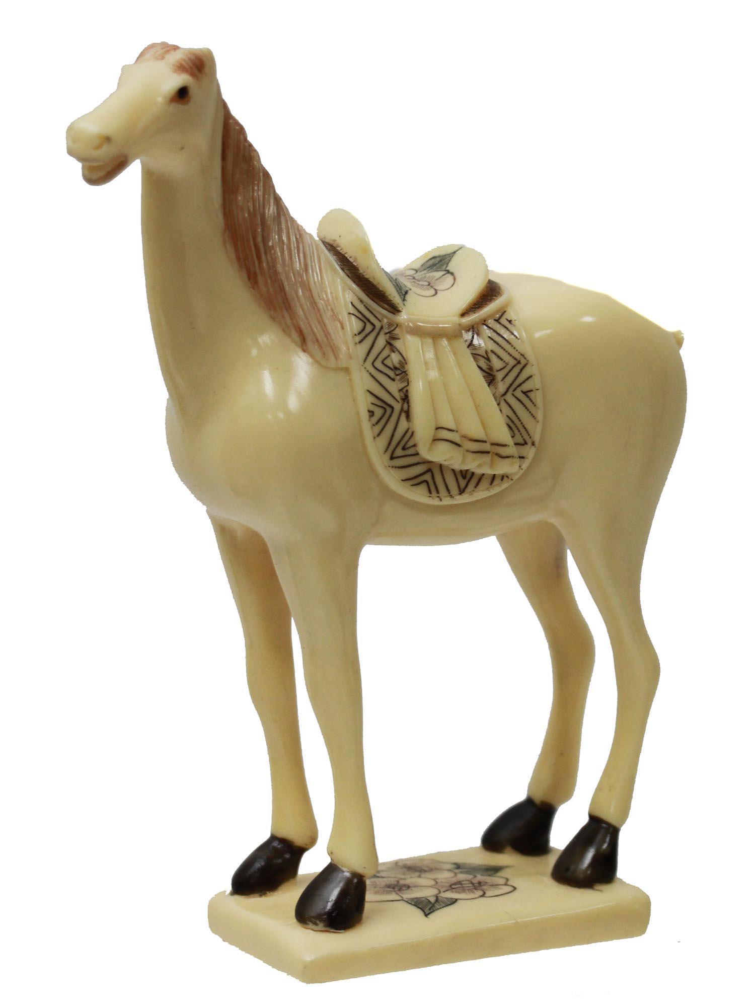 ANTIQUE CHINESE HANDCARVED HORSE FLOWER STATUETTE (1 of 7)