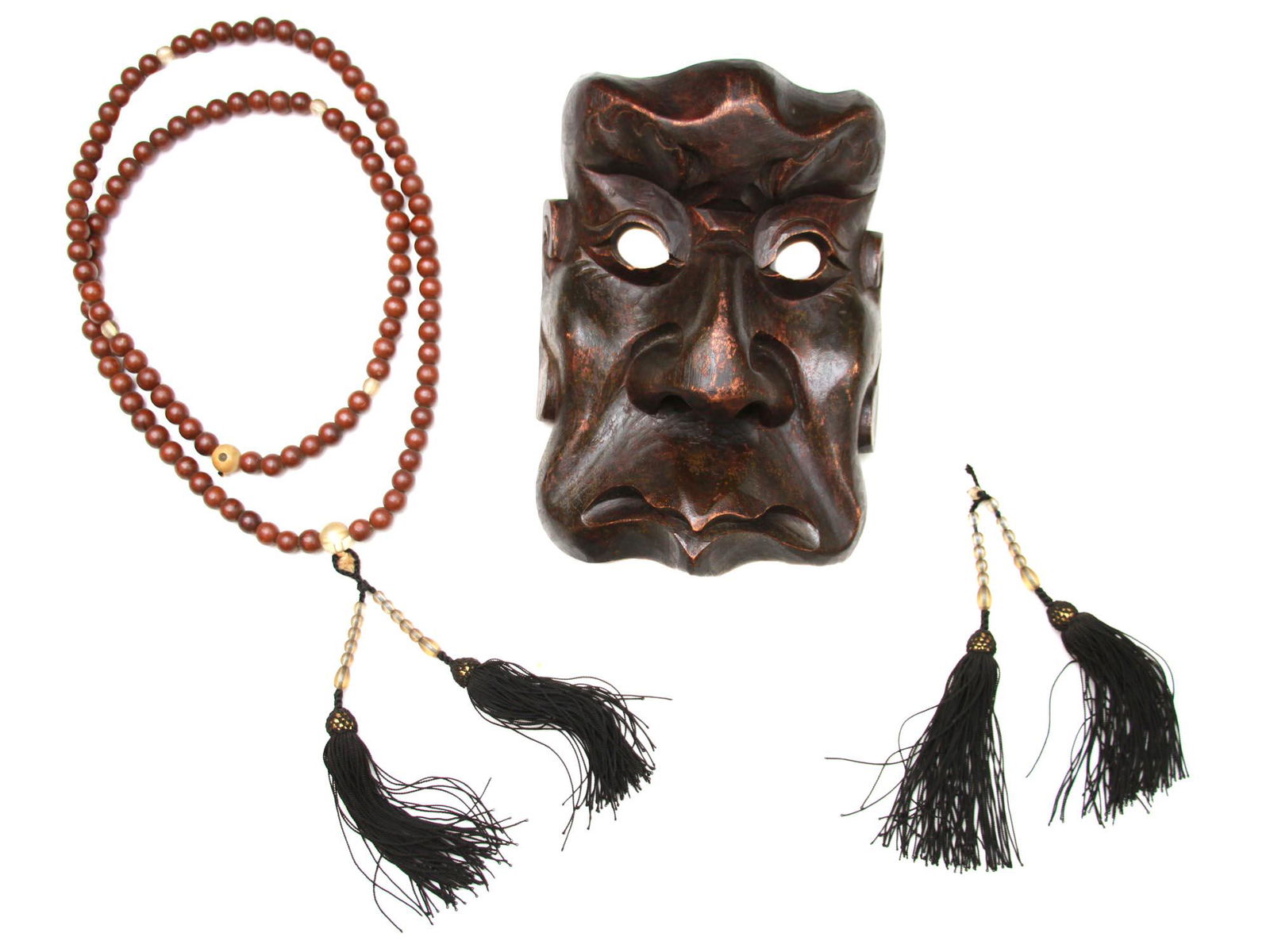 A LOT OF THREE VINTAGE JAPANESE WOODEN PIECES (1 of 6)