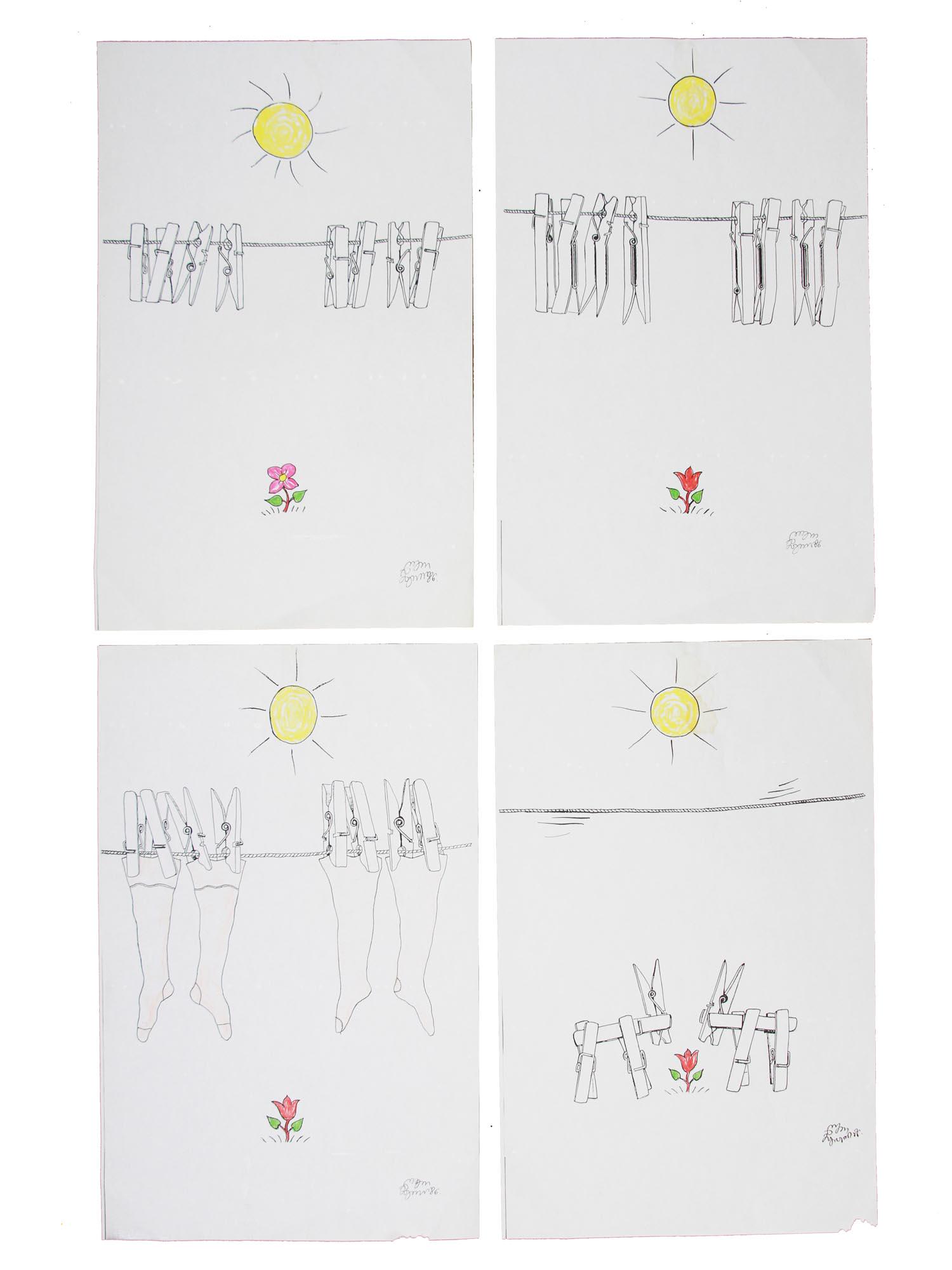 LOT FOUR GEORGIAN COLORED PRINTS BY LEVAN MAGALI (1 of 7)