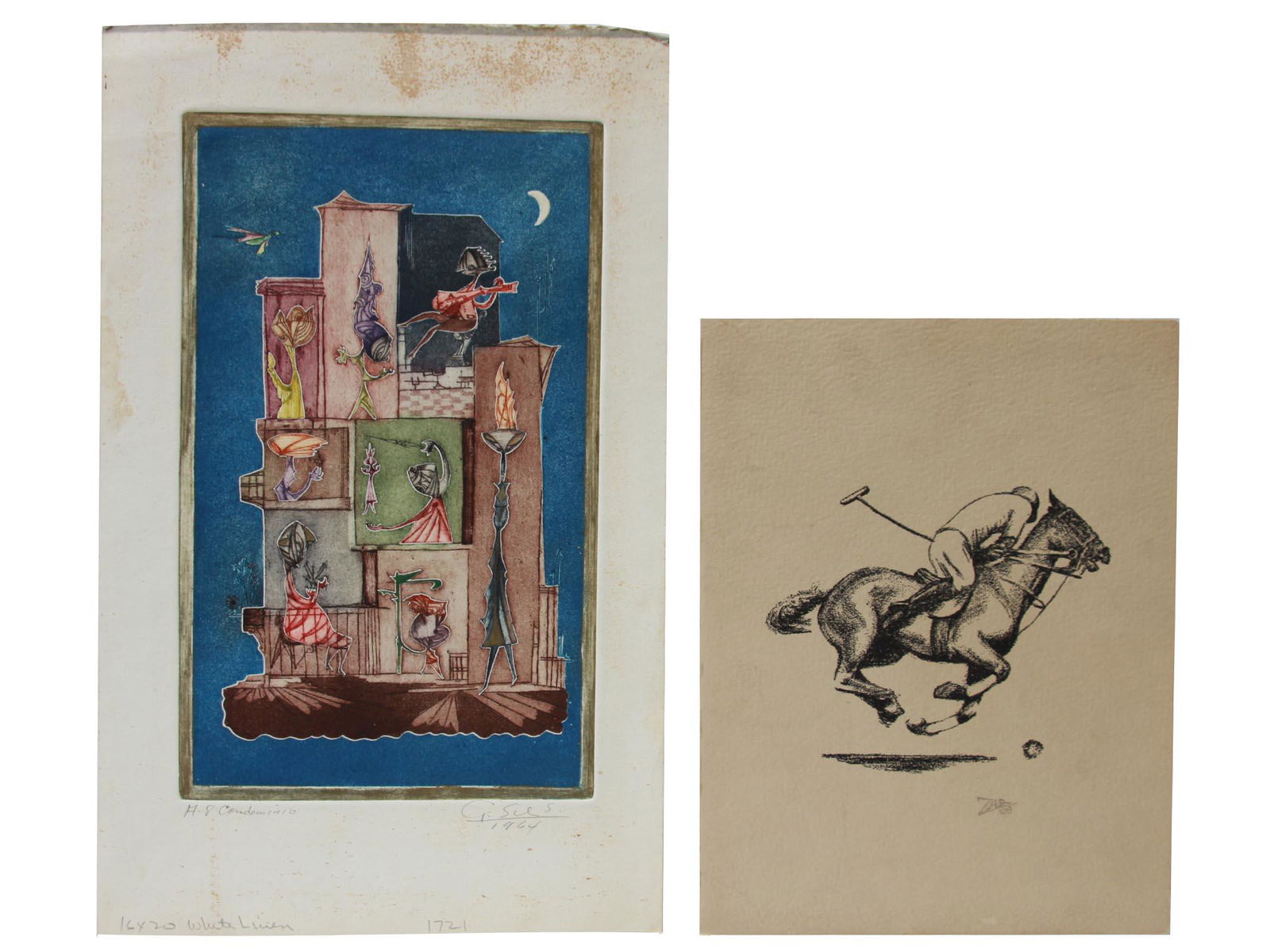 LOT OF TWO PRINTS BY GUILLERMO SILVA SANTAMARIA (1 of 12)