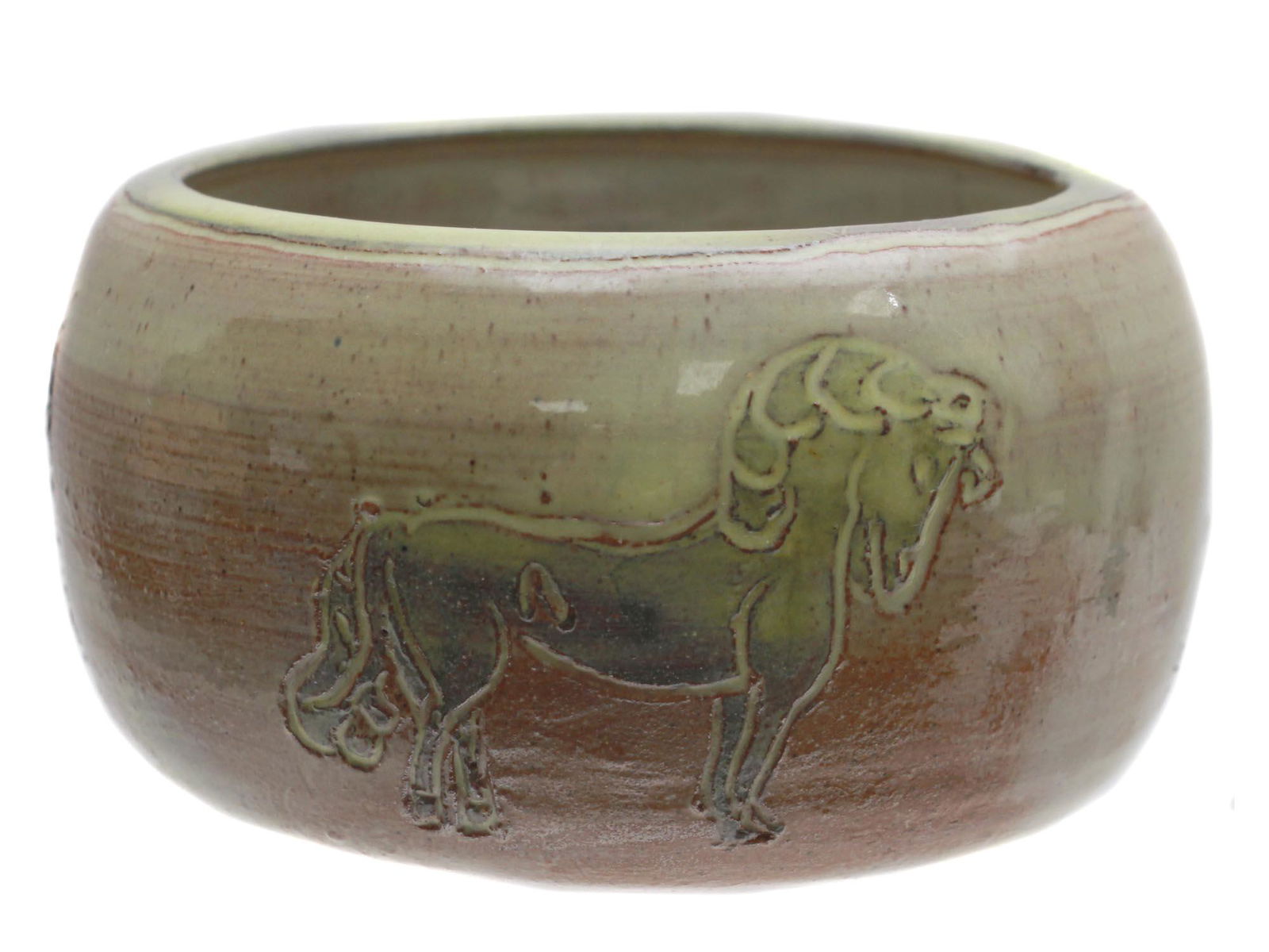 VINTAGE ARTISTIC CERAMIC VASE HORSES LEA HALPERN (1 of 7)