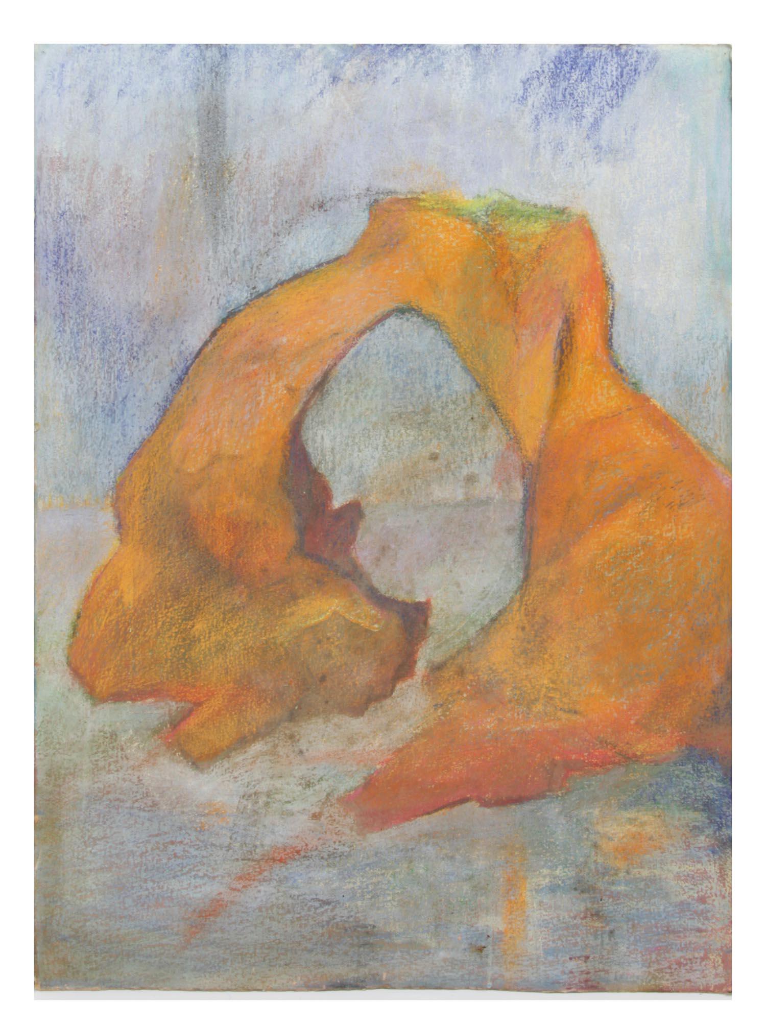 A MID CENTURY ABSTRACT PAINTING PASTEL ON PAPER (1 of 2)