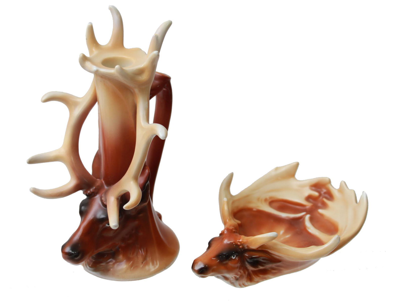 SET ROYAL BAYREUTH PORCELAIN CANDLESTICK ASH TRAY (1 of 7)