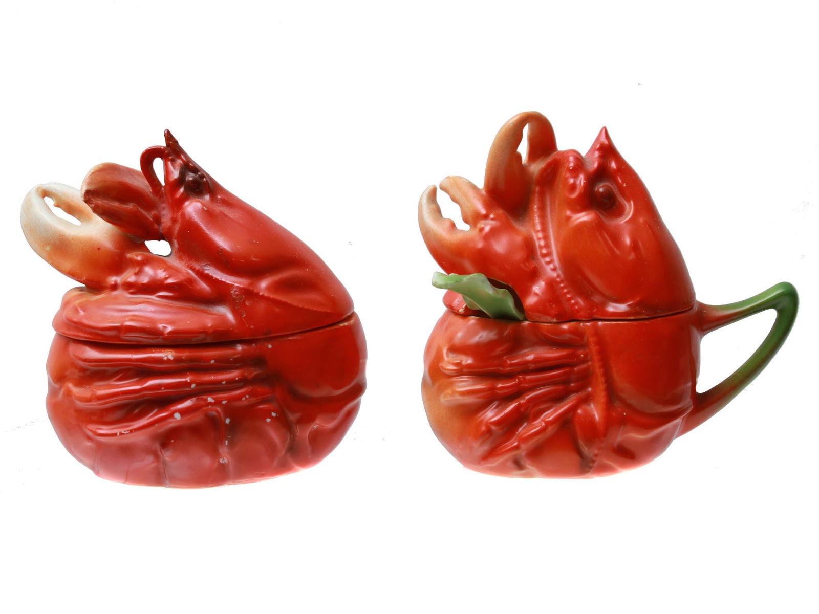 LOT OF ROYAL BAYREUTH LOBSTER SUGAR BOWL AND JAR (1 of 7)