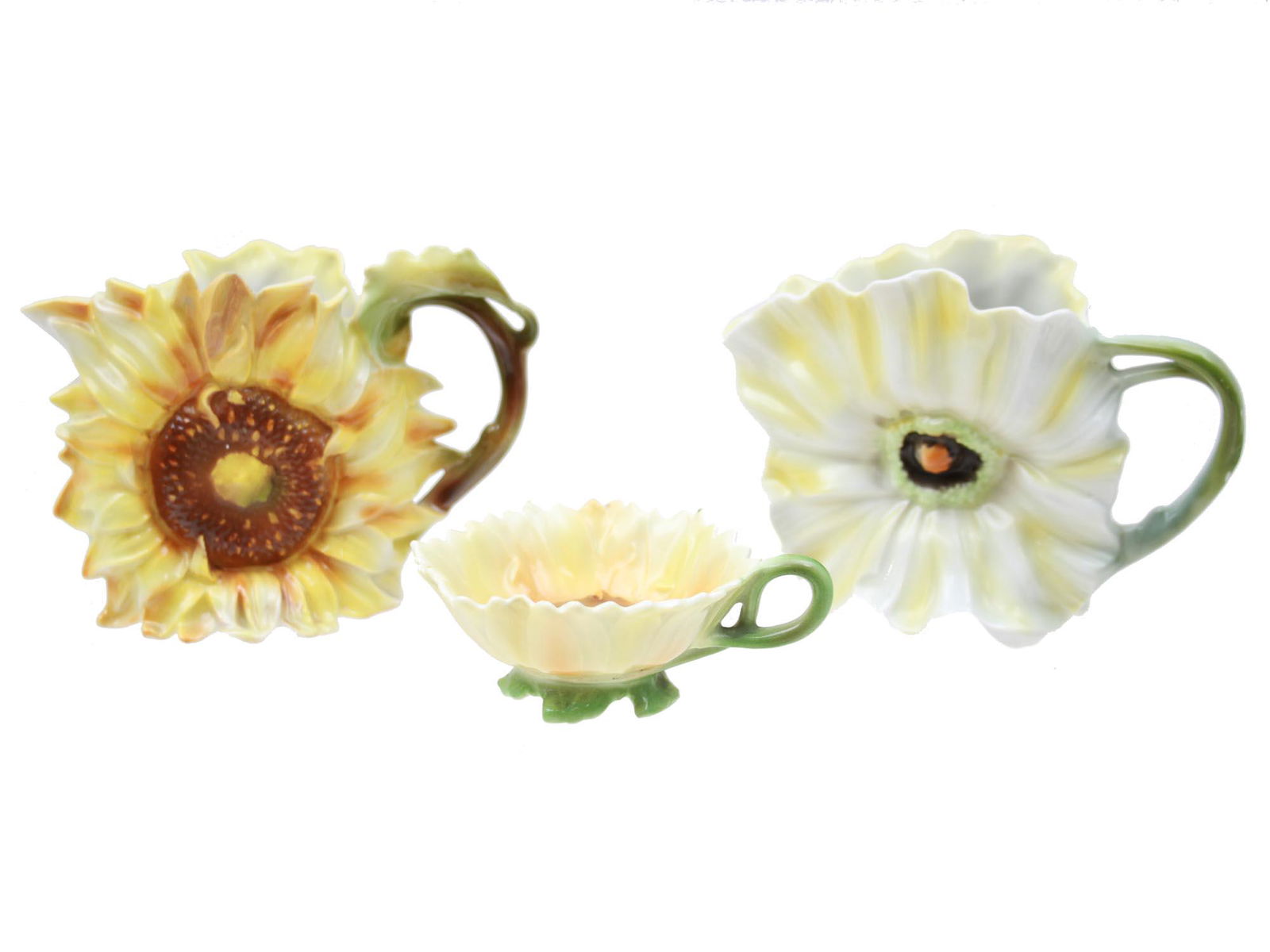 ROYAL BAYREUTH PORCELAIN SUNFLOWER SET THREE PCS (1 of 6)