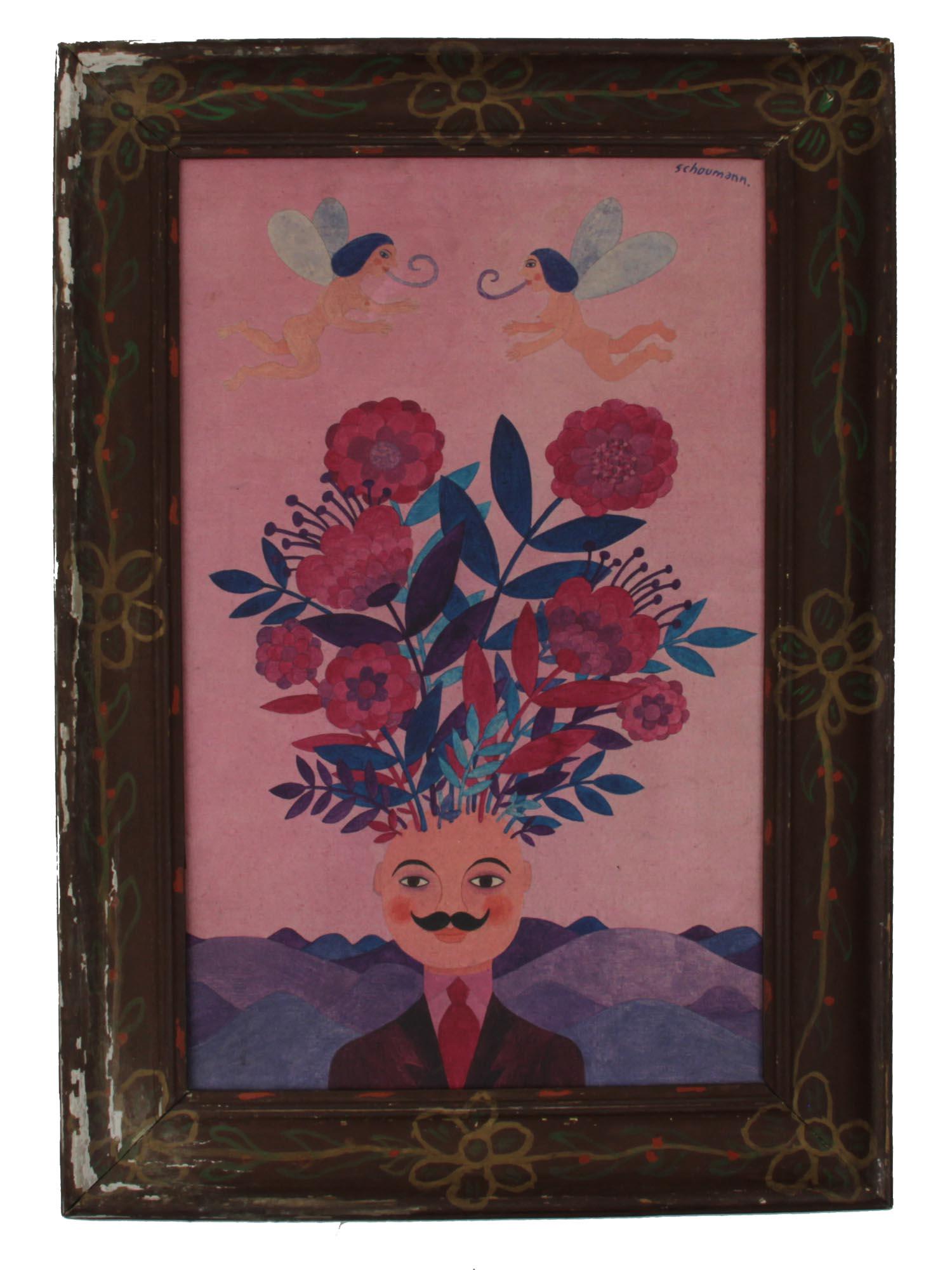 A FRENCH ACRYLIC ON CANVAS PAINTING BY SCHOUMANN (1 of 4)