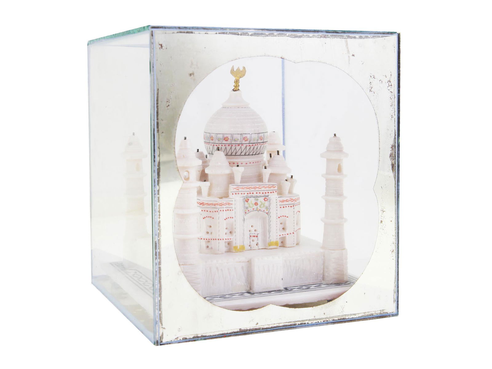 A HAND CARVED ALABASTER TAJ MAHAL MINIATURE (1 of 6)