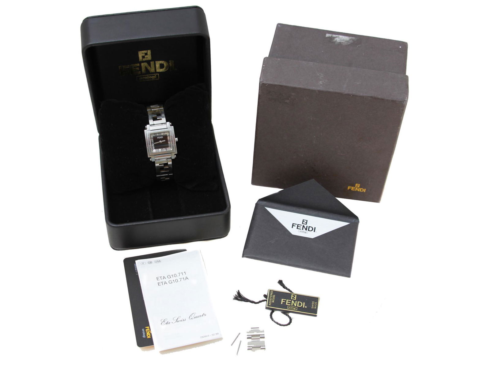 VINTAGE FENDI OROLOGI SAPPHIRE CRYSTAL WRISTWATCH (1 of 11)