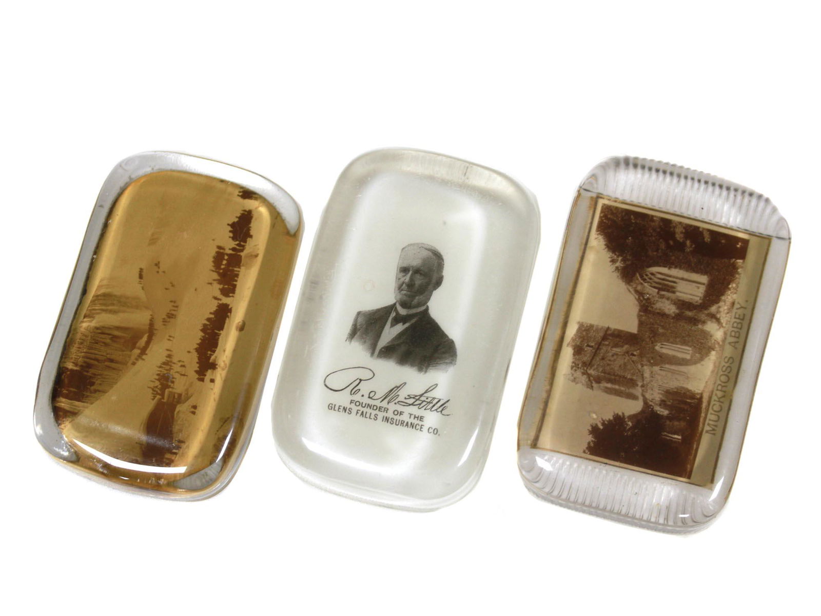 SET OF 3 VINTAGE GLASS PAPERWEIGHTS BARNES ABRAMS (1 of 13)