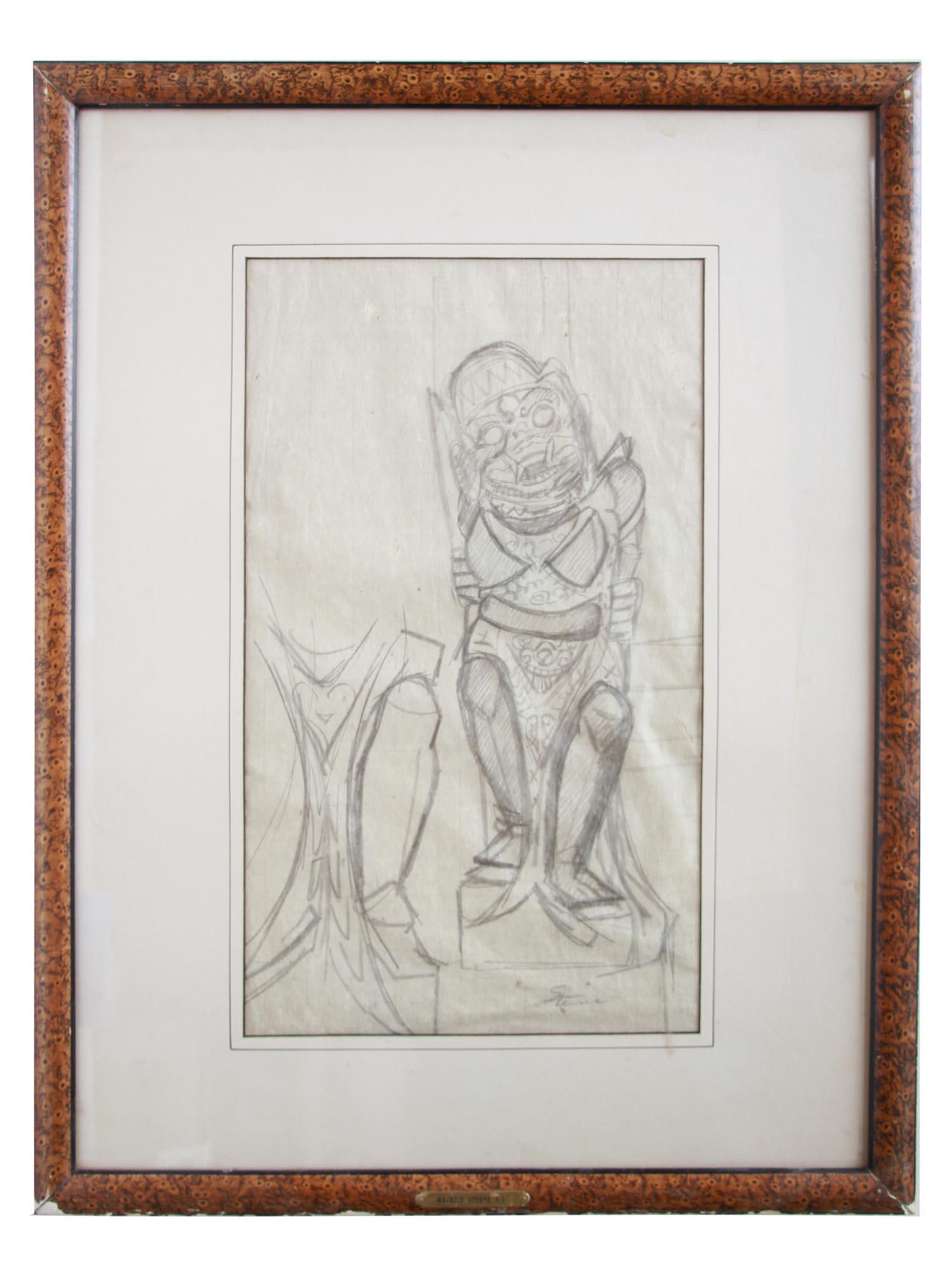 AMERICAN PENCIL PAINTING BALI BY MAURICE STERNE (1 of 5)