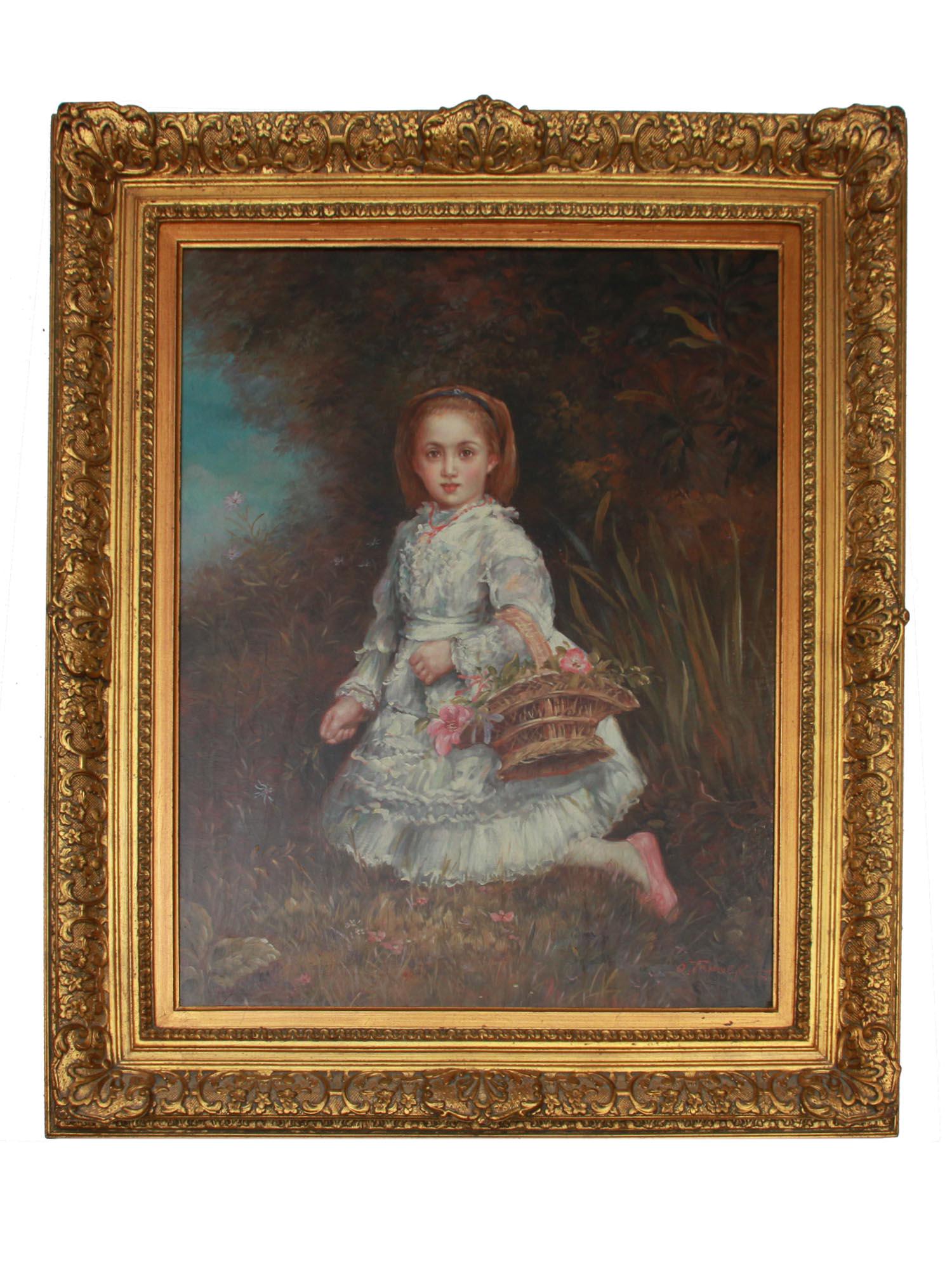 AN ANTIQUE OIL PAINTING PORTRAIT SIGNED O.TANNER (1 of 4)