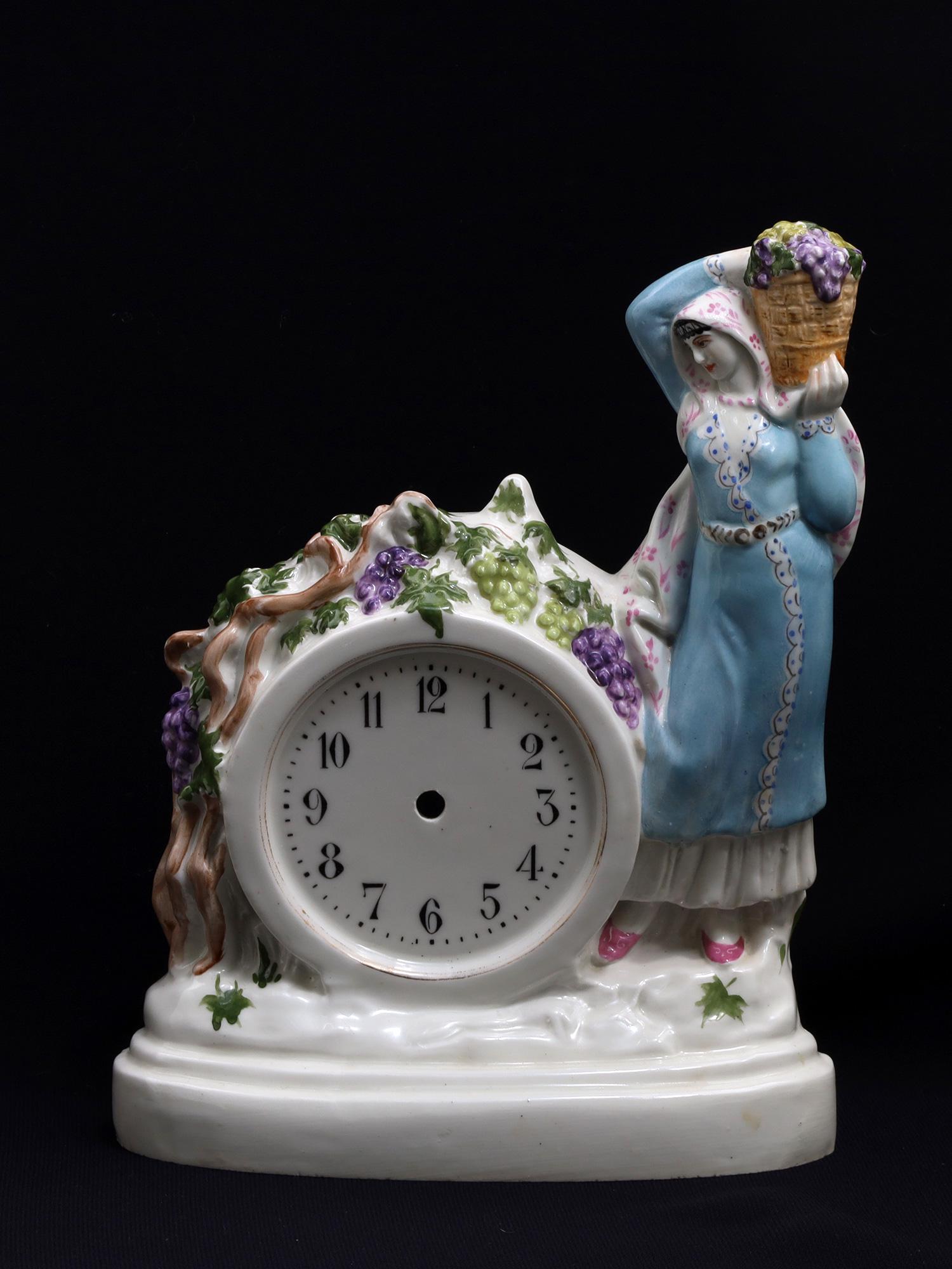A RARE EARLY SOVIET PORCELAIN CLOCK CASE BY DANKO (1 of 3)