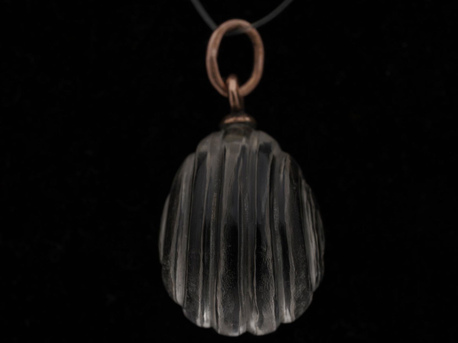A RUSSIAN EGG SHAPED GEMSTONE CARVED PENDANT (1 of 4)