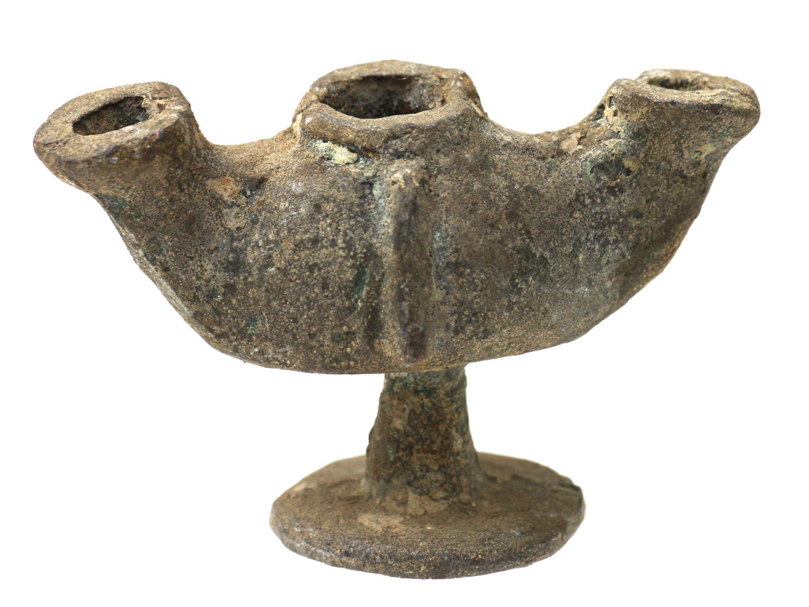 AN ANCIENT ROMAN BRONZE OIL LAMP (1 of 4)