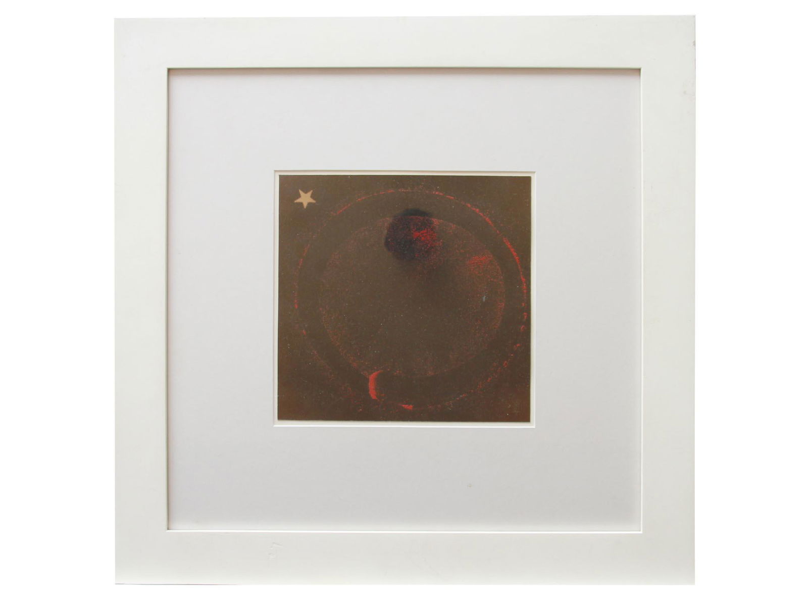 MID CENTURY MIXED MEDIA ABSTRACT PAINTING CIRCLES (1 of 3)