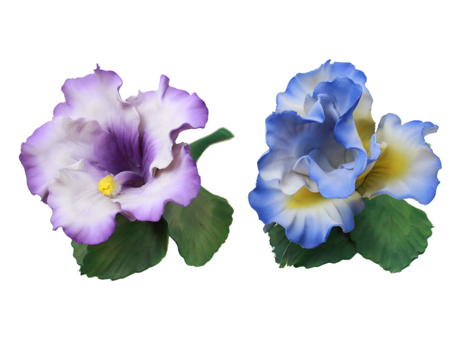 A LOT OF TWO VINTAGE FABAR PORCELAIN FLOWERS (1 of 6)