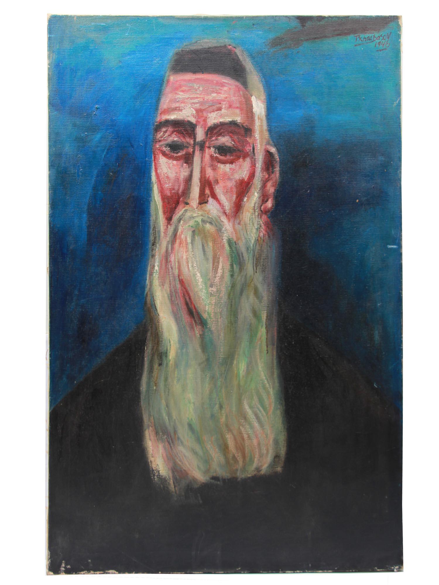 A RUSSIAN OIL PAINTING MAN BY NAHUM TSCHACBASOV (1 of 7)
