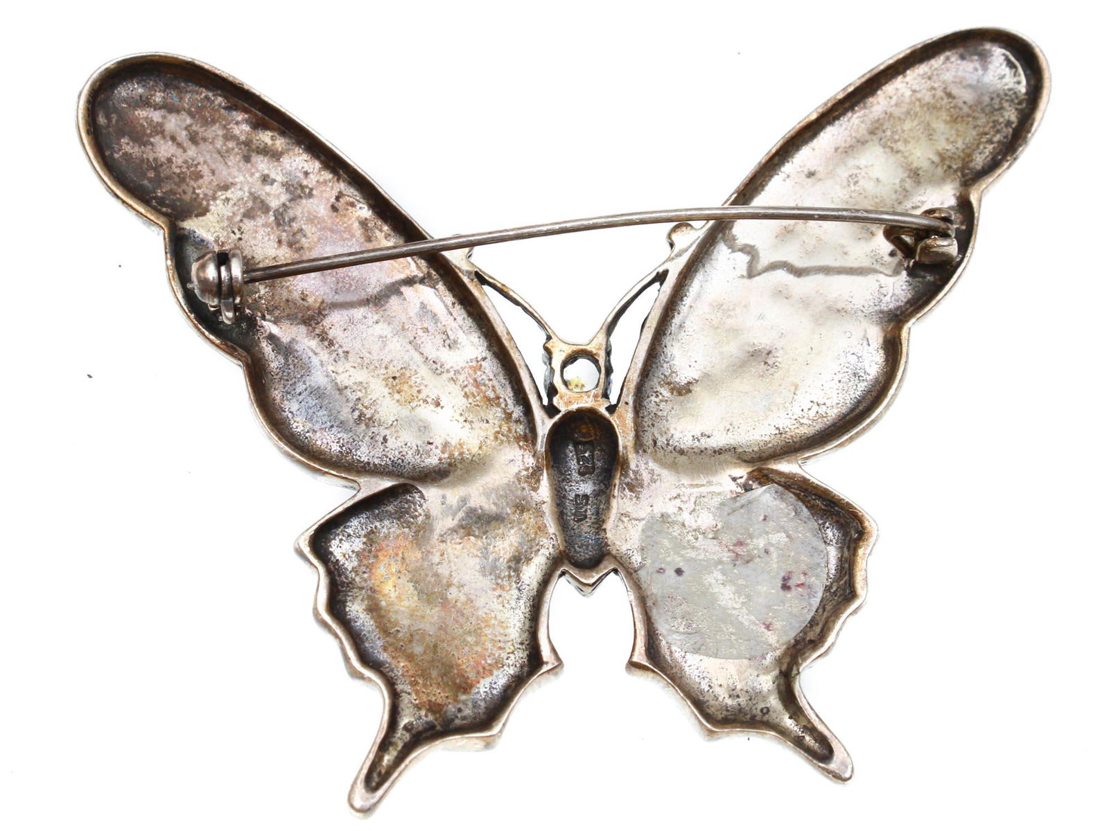 A LOT OF 2 VINTAGE BUTTERFLY PIN BROOCHES VAN LOU (1 of 7)