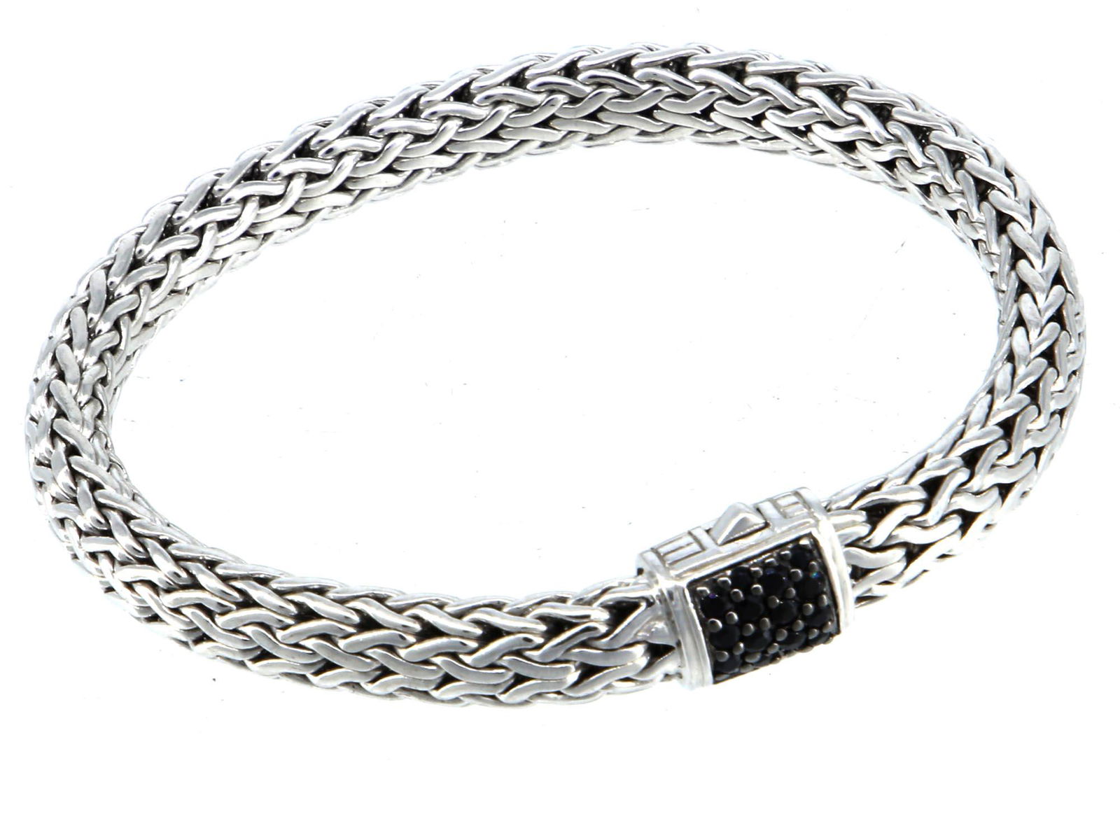 A JOHN HARDY SILVER CHAIN BLACK SAPPHIRE BRACELET (1 of 5)