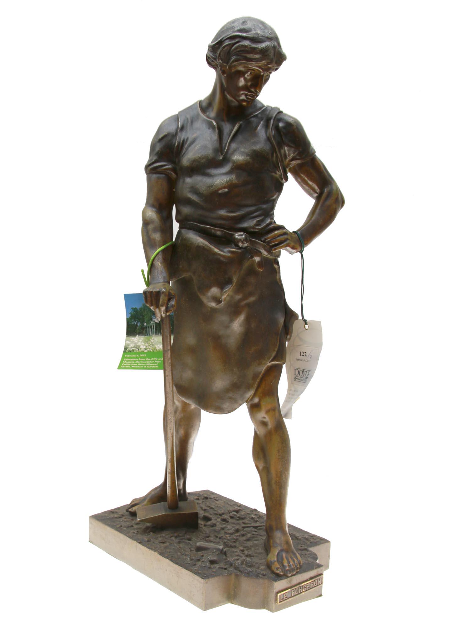 19TH FRENCH SCHOOL BRONZE STATUETTE LE FORGERON (1 of 6)