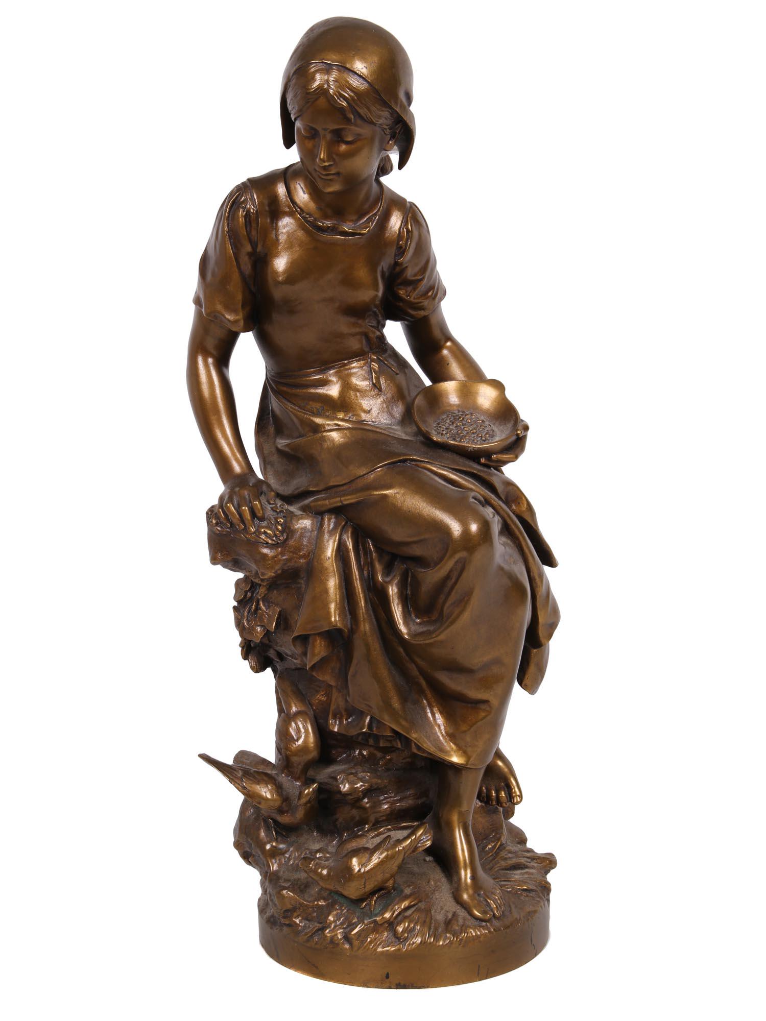 A ANTIQUE BRONZE SCULPTURE BY MATHURIN MOREAU (1 of 6)