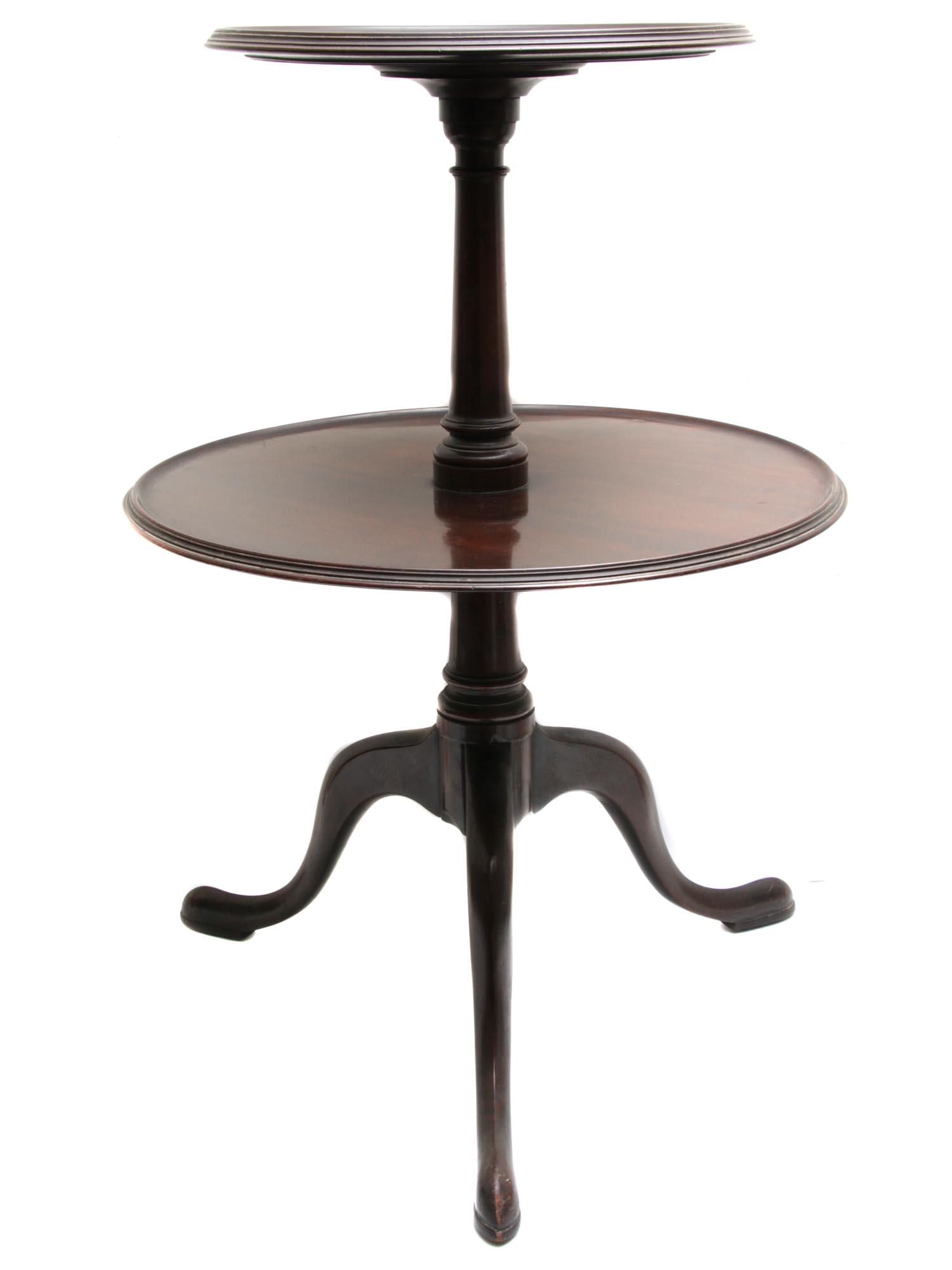 A VINTAGE 2 TIER MAHOGANY WOODEN STAND (1 of 4)