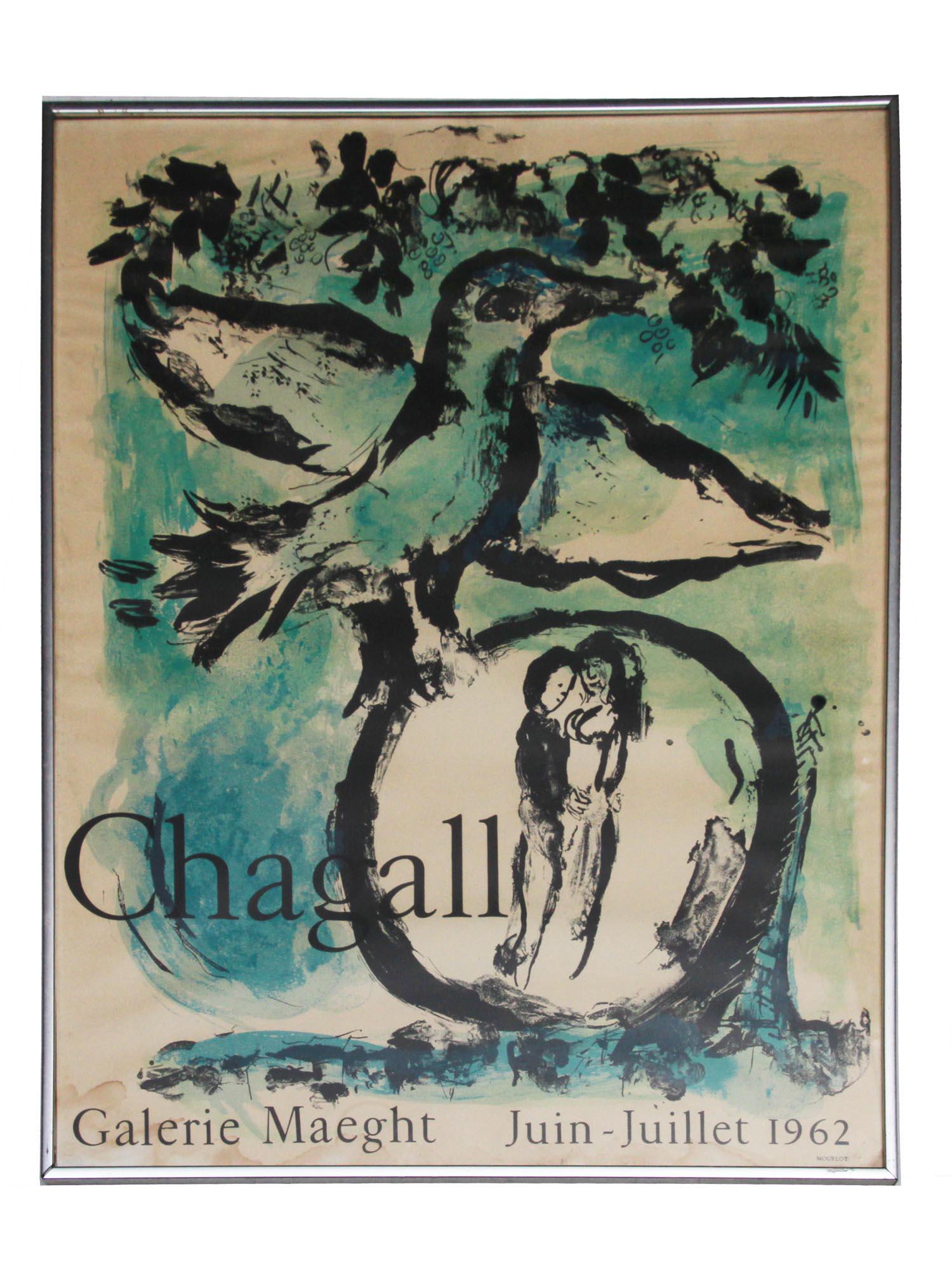 MARC CHAGALL FRENCH LITHOGRAPH EXHIBITION POSTER (1 of 4)