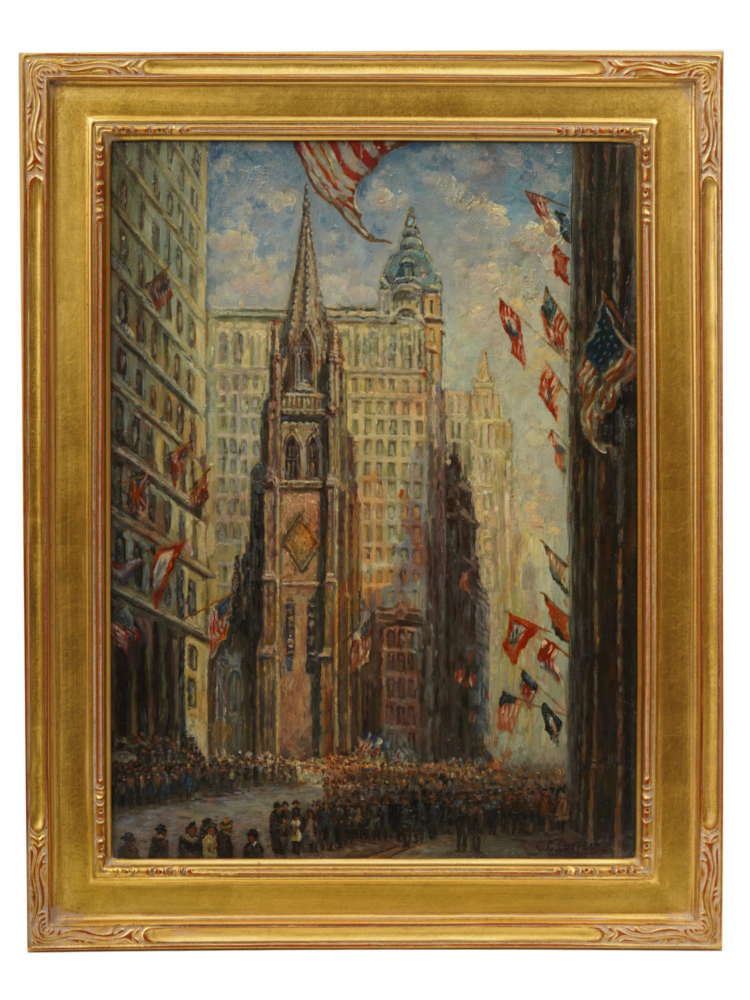 AN OIL PAINTING BROADWAY ATTR. TO CLAUDE COOPER (1 of 4)