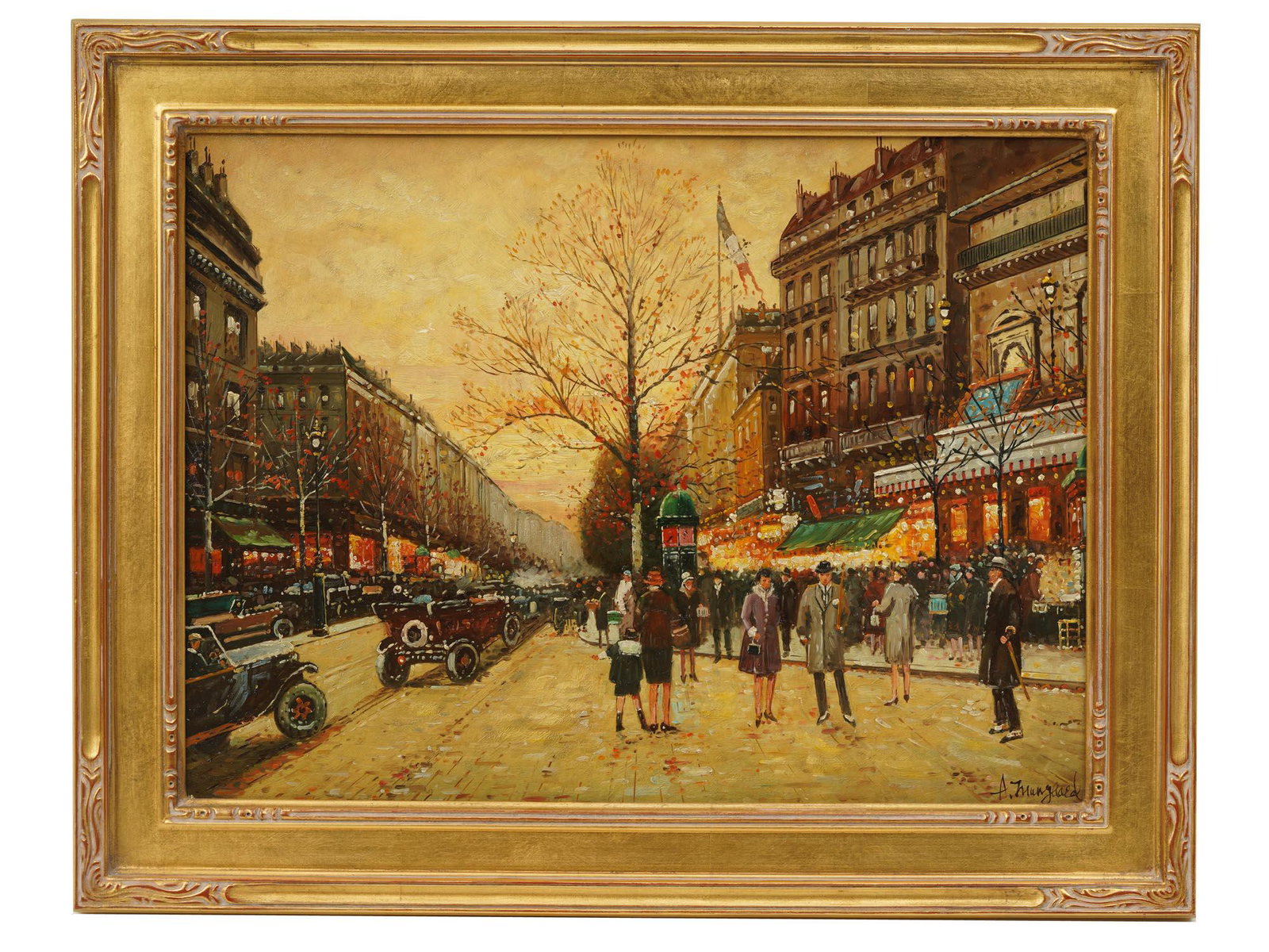AMERICAN OIL PAINTING STREET BY ALBERT MUNGHARD (1 of 4)