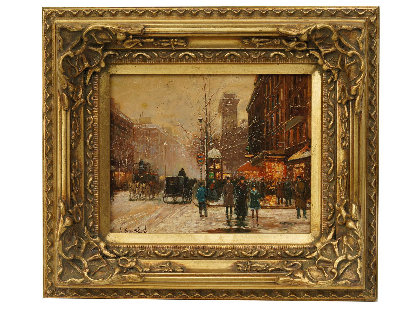 AMERICAN OIL PAINTING STREET BY ALBERT MUNGHARD (1 of 5)