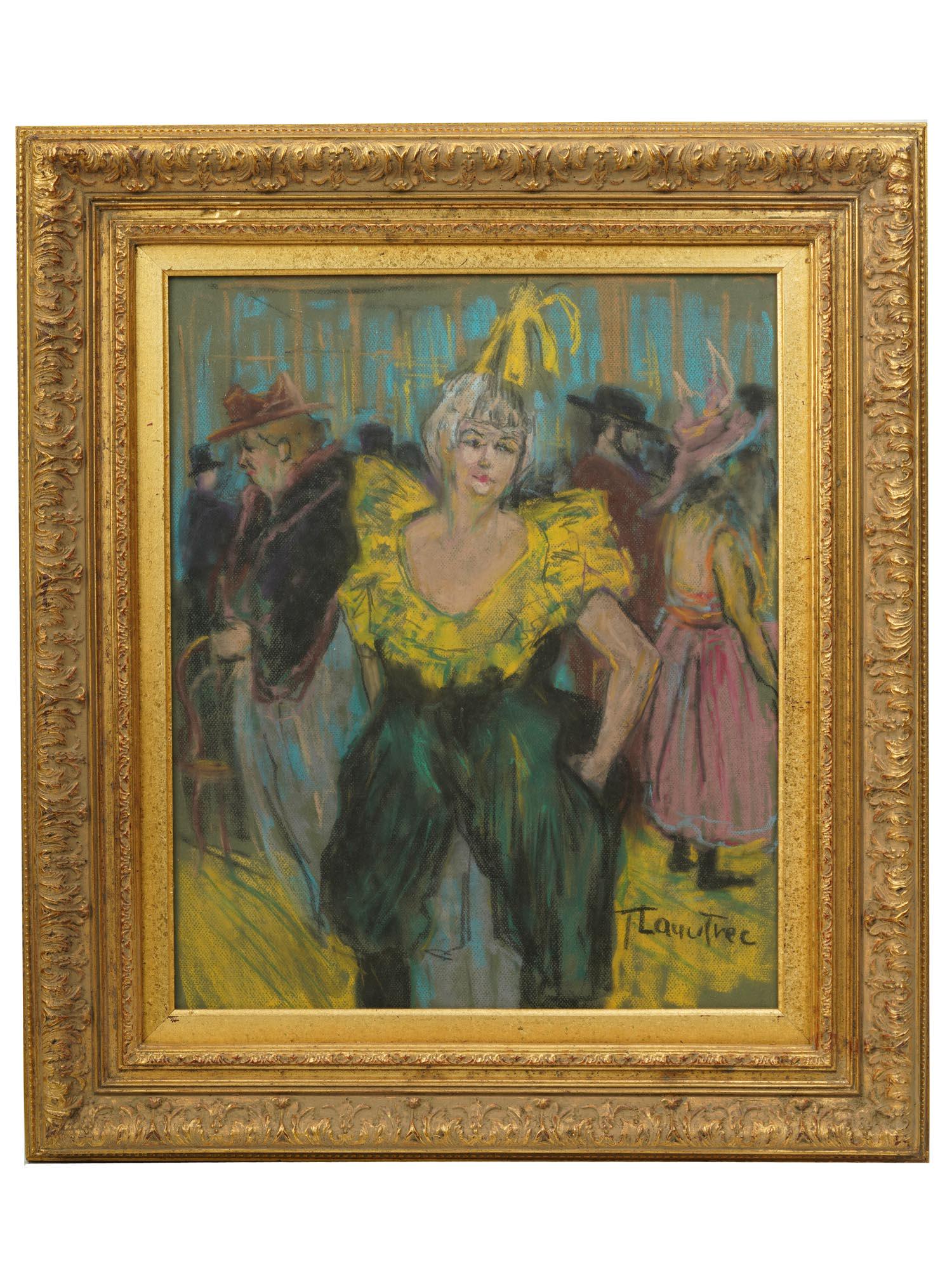 ATTR TO TOULOUSE LAUTREC FRENCH PASTEL PAINTING (1 of 4)