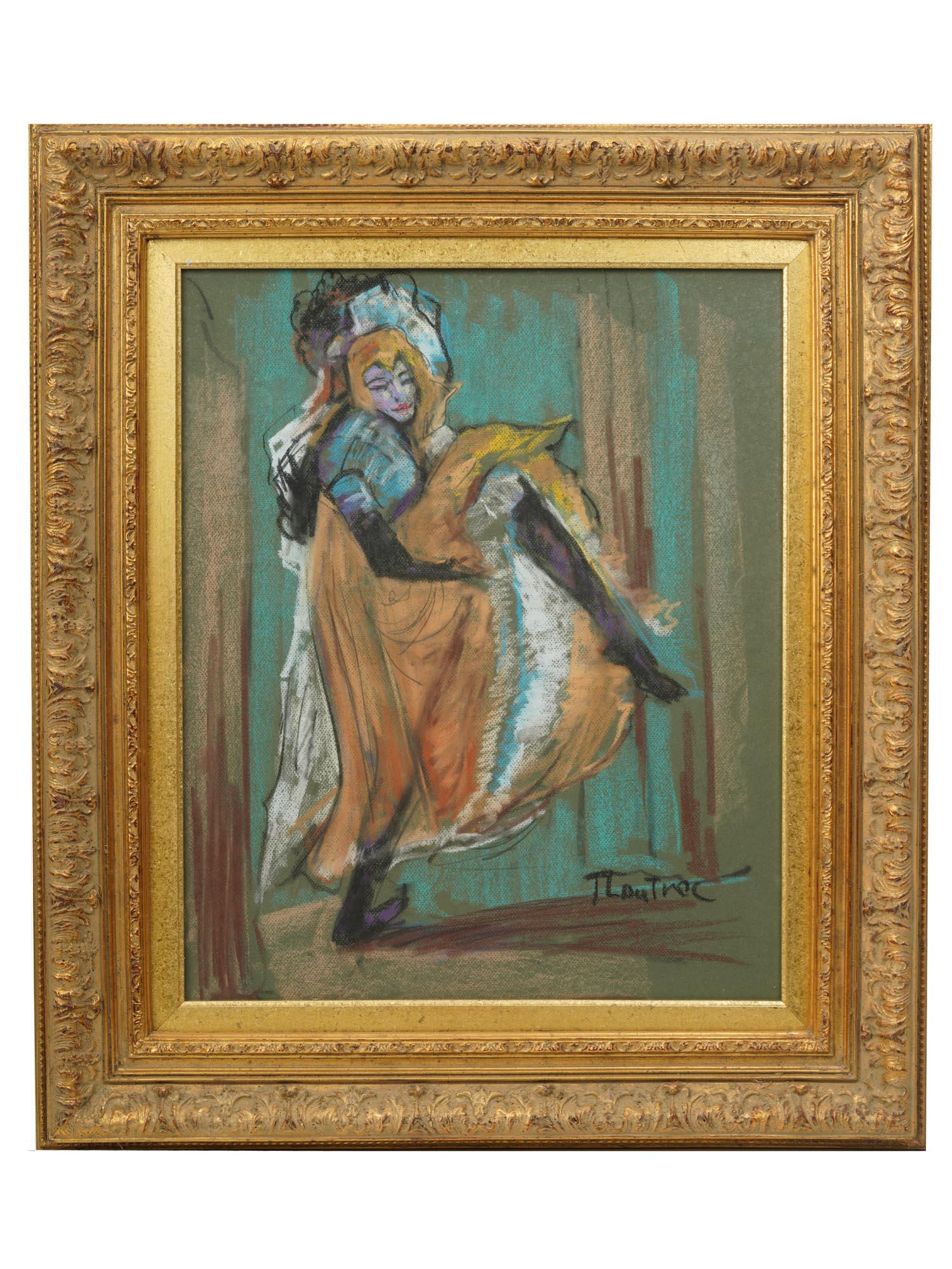 ATTR TO TOULOUSE LAUTREC FRENCH PASTEL PAINTING (1 of 4)