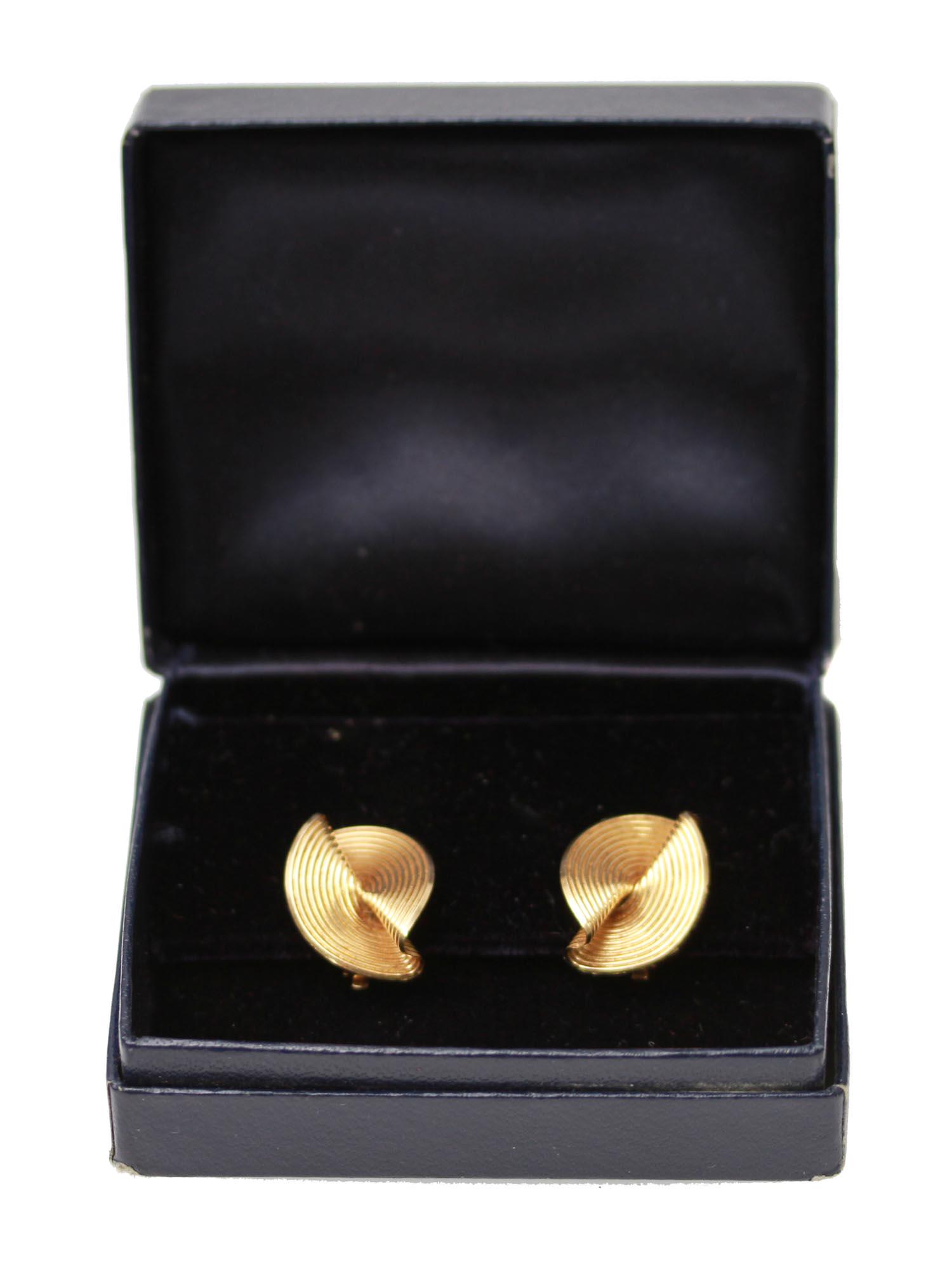 A TIFFANY & CO 14K GOLD SWIRL CLIP EARRINGS (1 of 7)