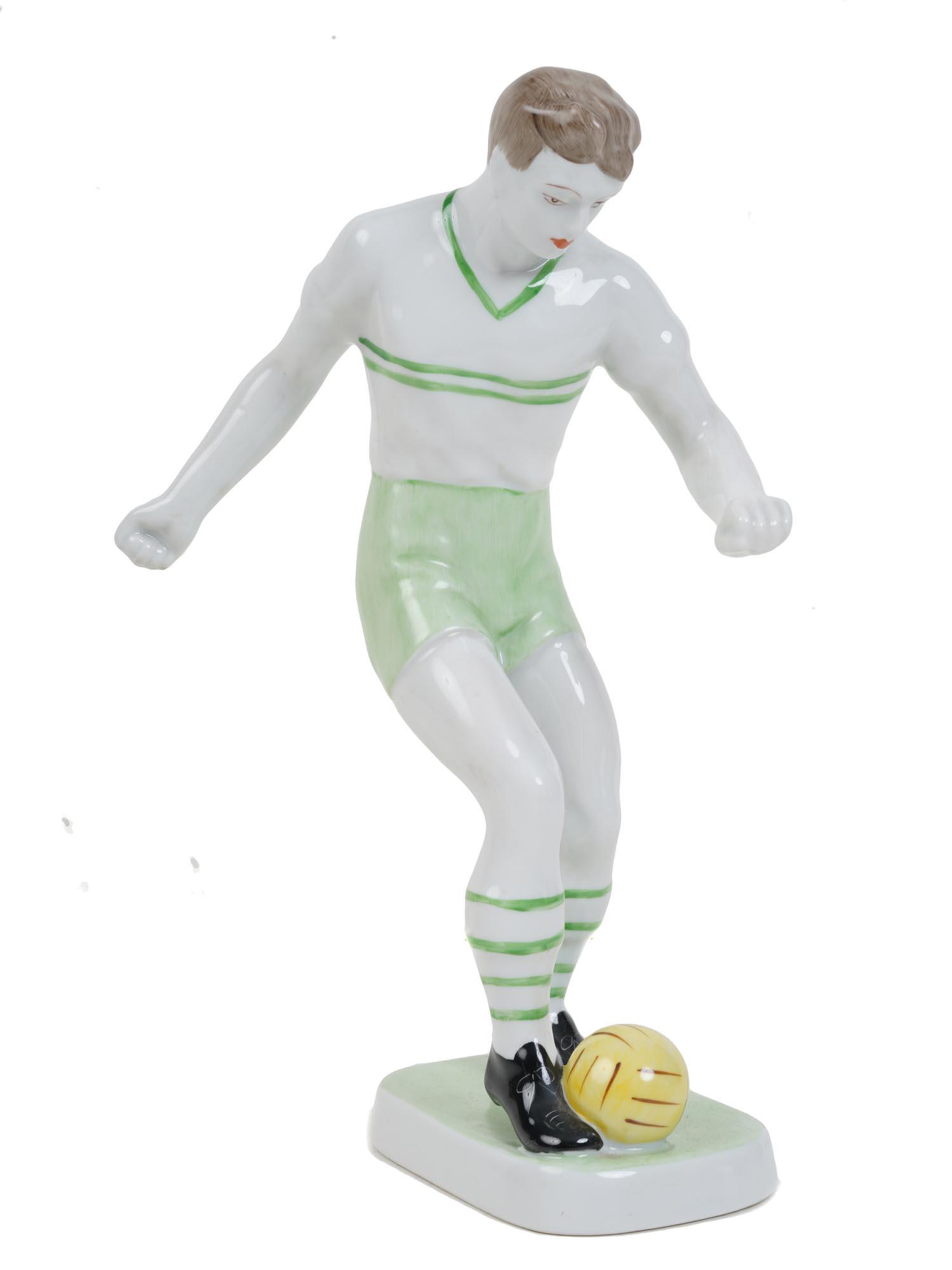 A HUNGARY HOLLOHAZA PORCELAIN FIGURINE OF SOCCER (1 of 6)