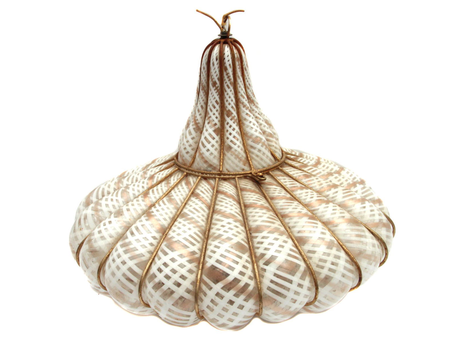 A RARE VINTAGE HAND BLOWN GLASS PENDANT LIGHT (1 of 3)