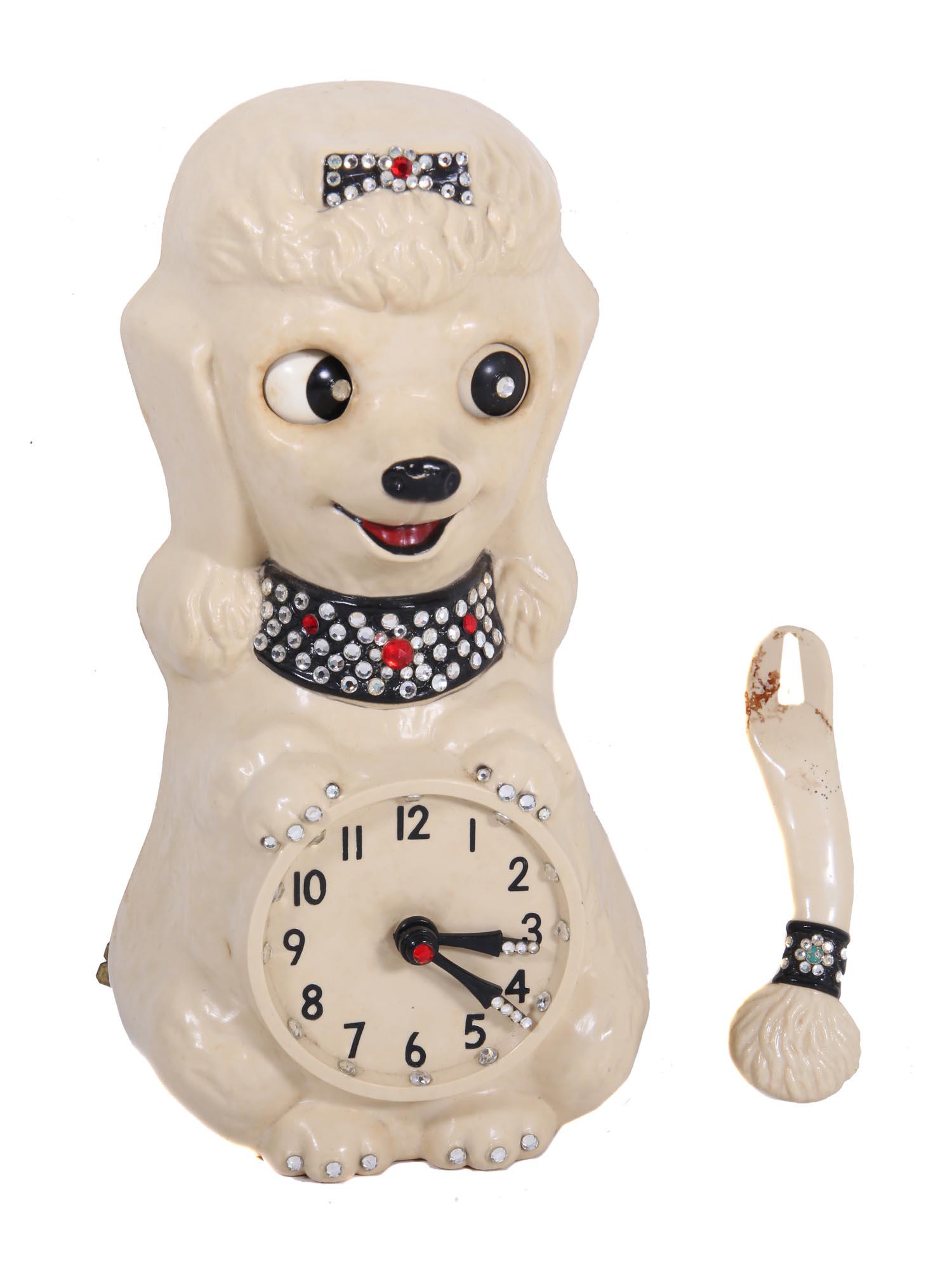 A VINTAGE FRENCH POODLE ELECTRIC WALL CLOCK (1 of 8)