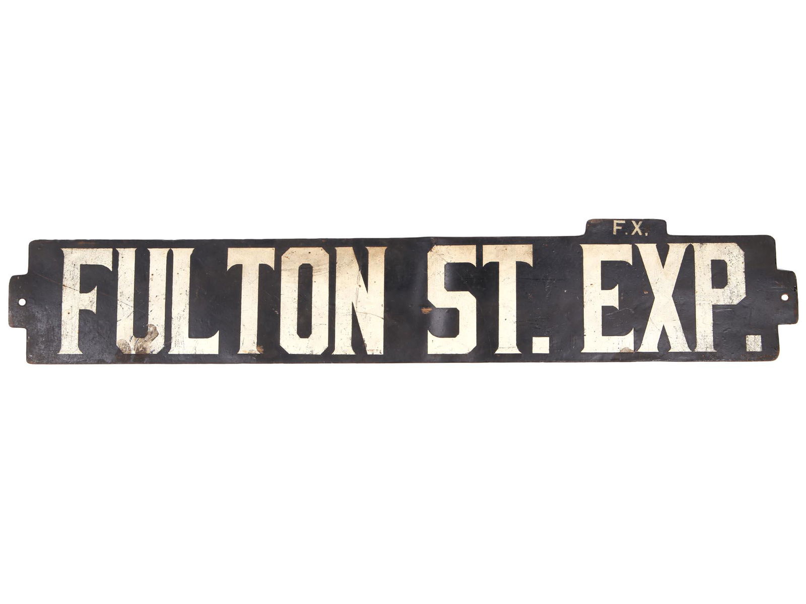 ORIGINAL SMALL AMERICAN FULTON STREET TIN SIGN (1 of 3)