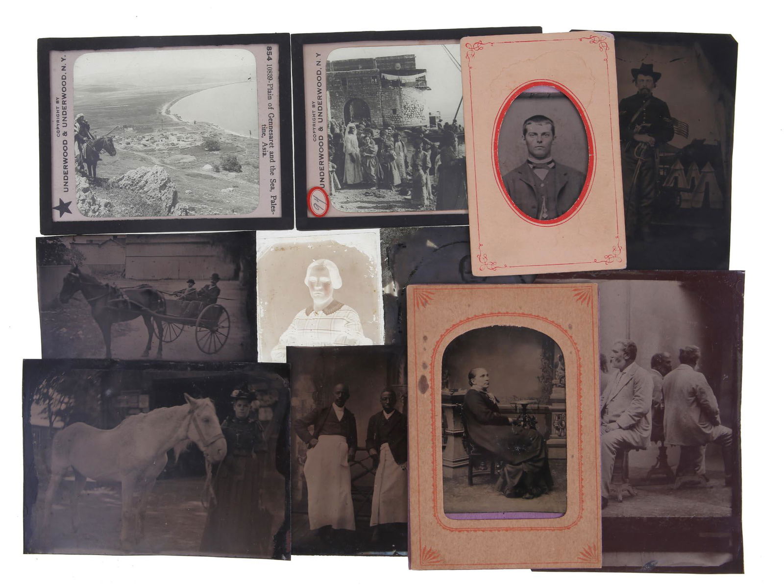 ANTIQUE 1800S RARE TINTYPE PHOTOS AND GLASS PLATES (1 of 8)