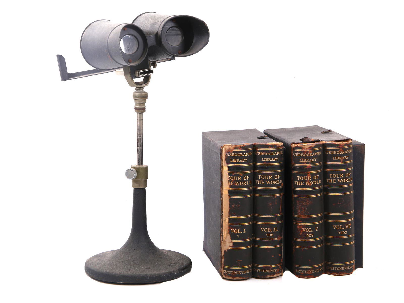 A KEYSTONE STEREOGRAPHIC LIBRARY SET AND A VIEWER (1 of 5)