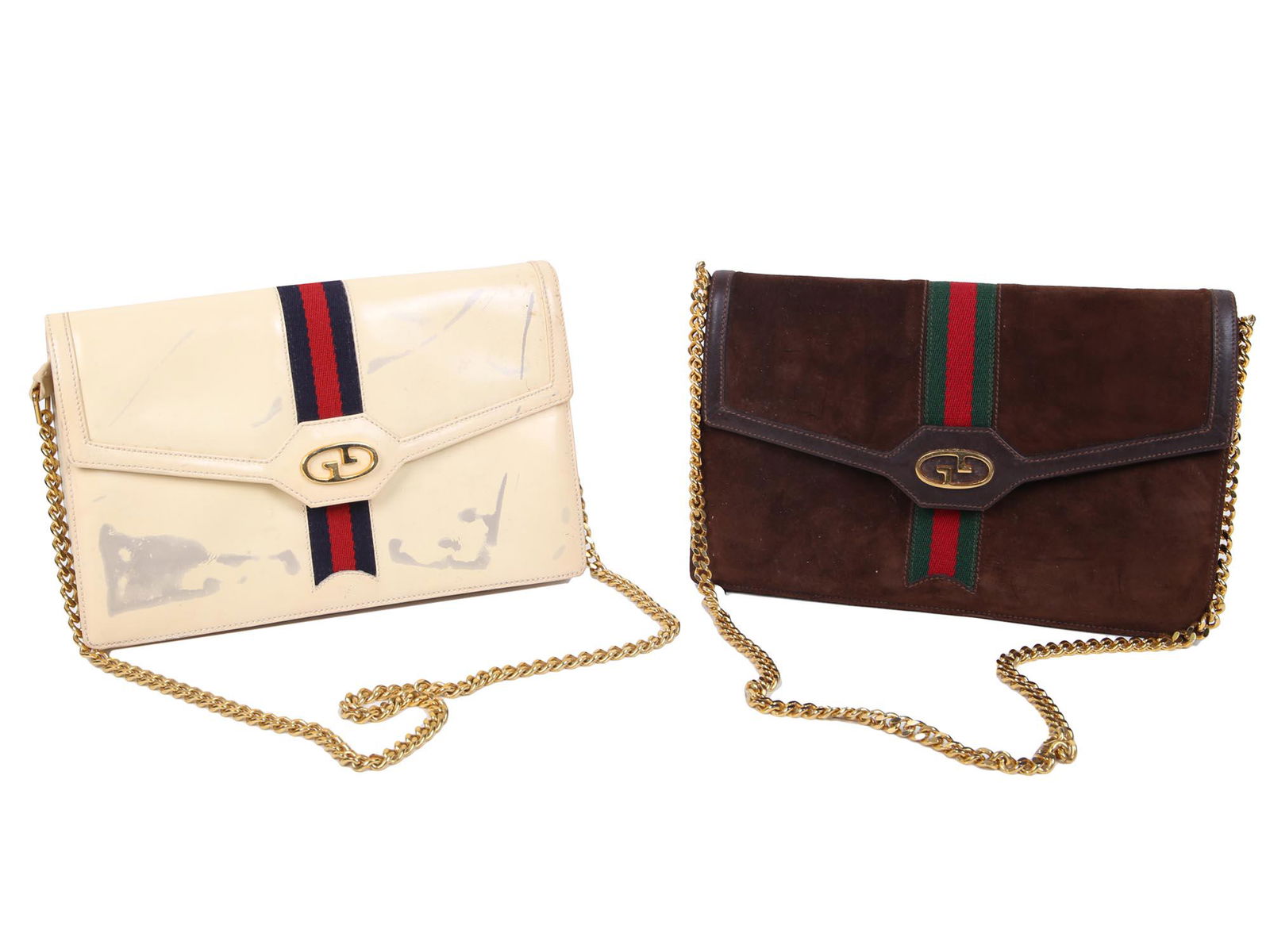 TWO GUCCI MADE IN ITALY PURSE HANDBAGS FASHION (1 of 5)