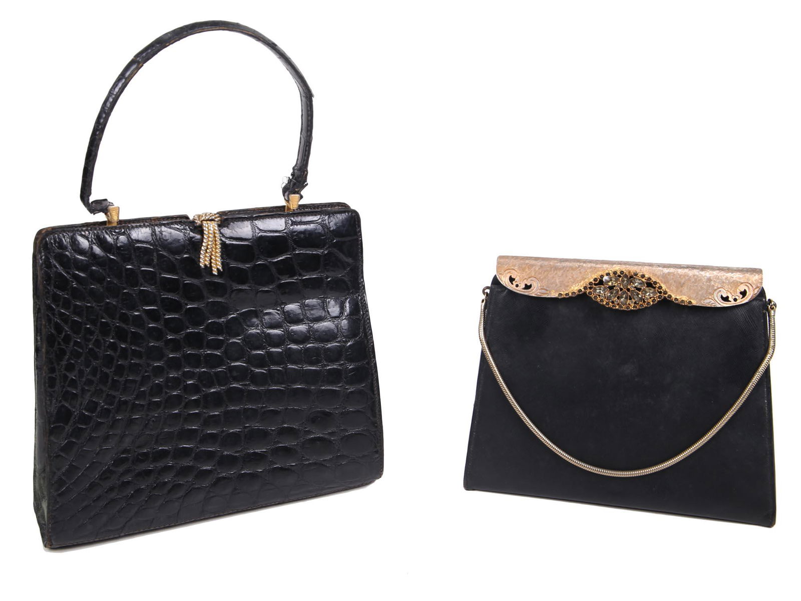 TWO CLASSIC VINTAGE BAG PURSES RETRO ACCESSORIES (1 of 8)